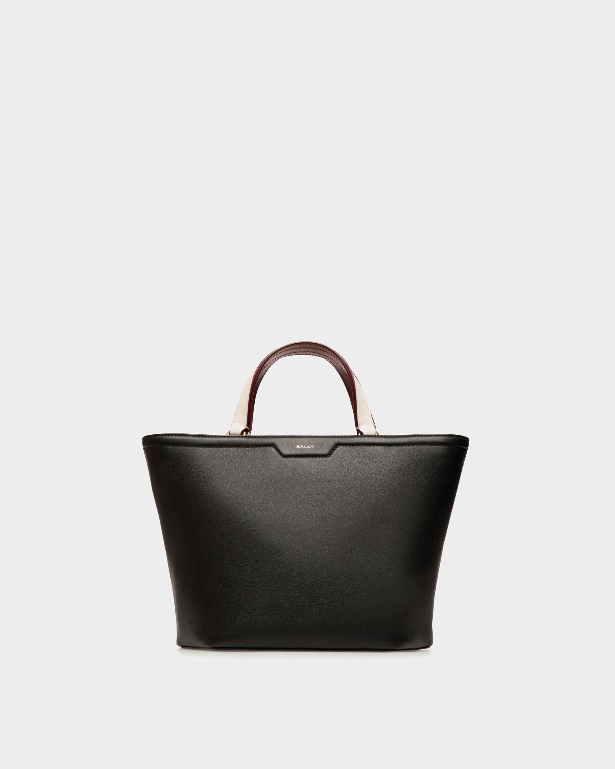 Bally Code Small Zipped Tote Bag in Leather-in-Black-1-Bally Outlet