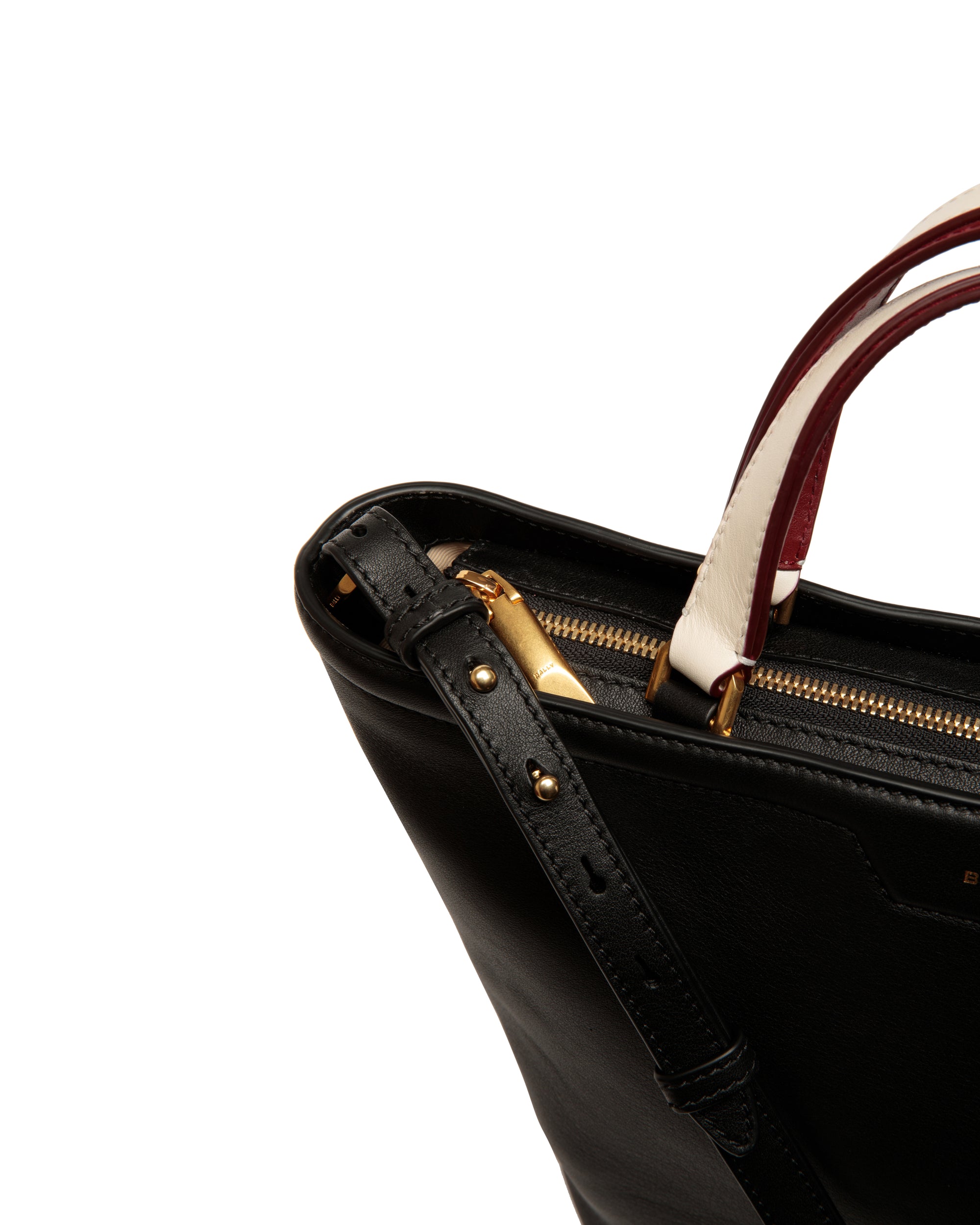 Bally Code Small Zipped Tote Bag in Leather-in-Black-4-Bally Outlet