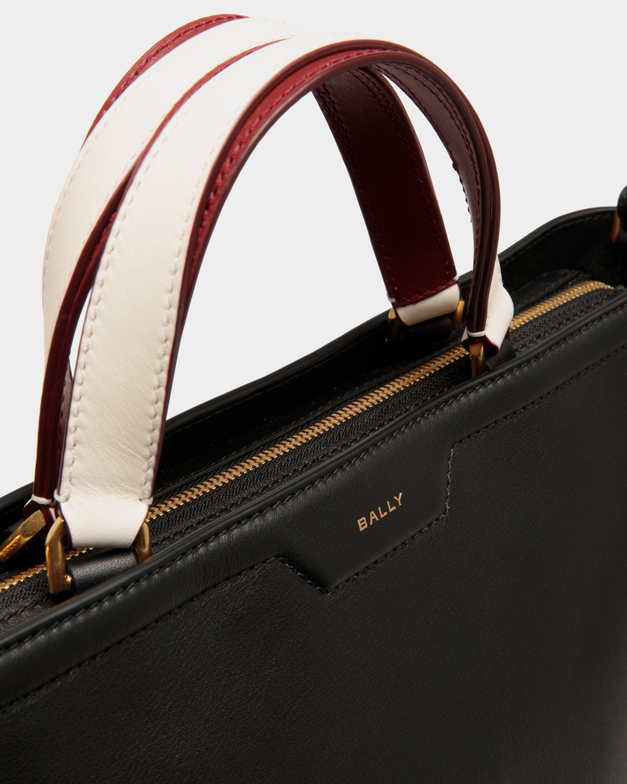Bally Code Small Zipped Tote Bag in Leather-in-Black-5-Bally Outlet