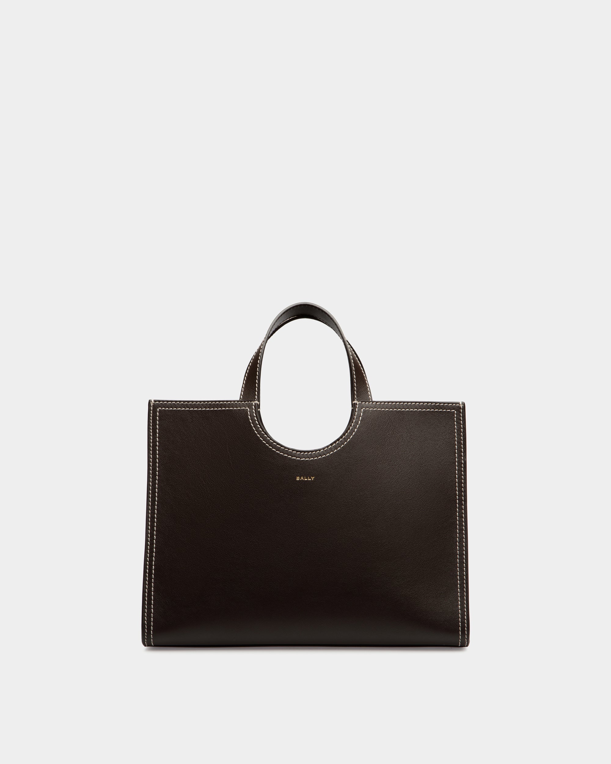 Bally Easy Bally Tote Bag in Ebano Leather-in-Brown-1-Bally Outlet