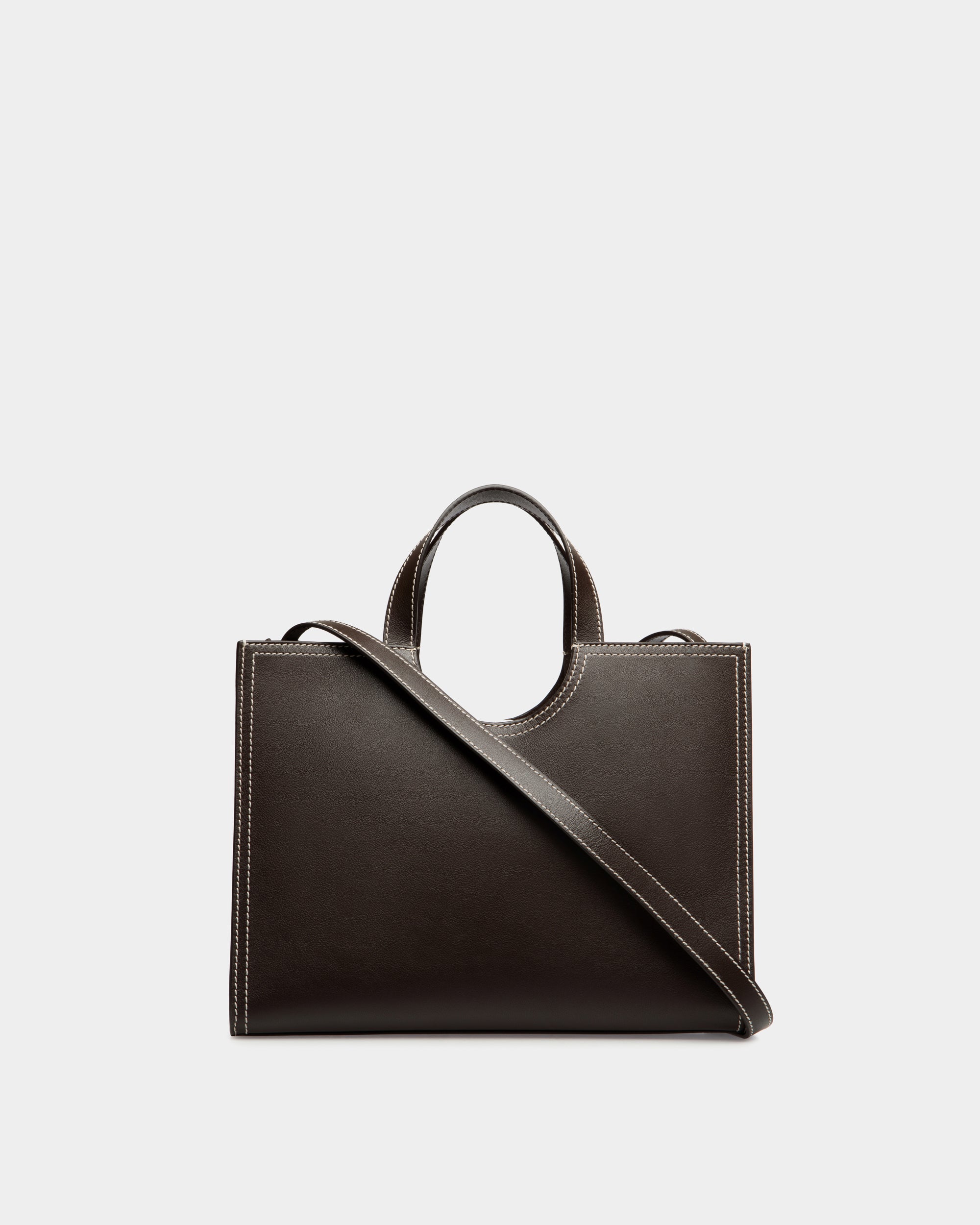 Bally Easy Bally Tote Bag in Ebano Leather-in-Brown-2-Bally Outlet