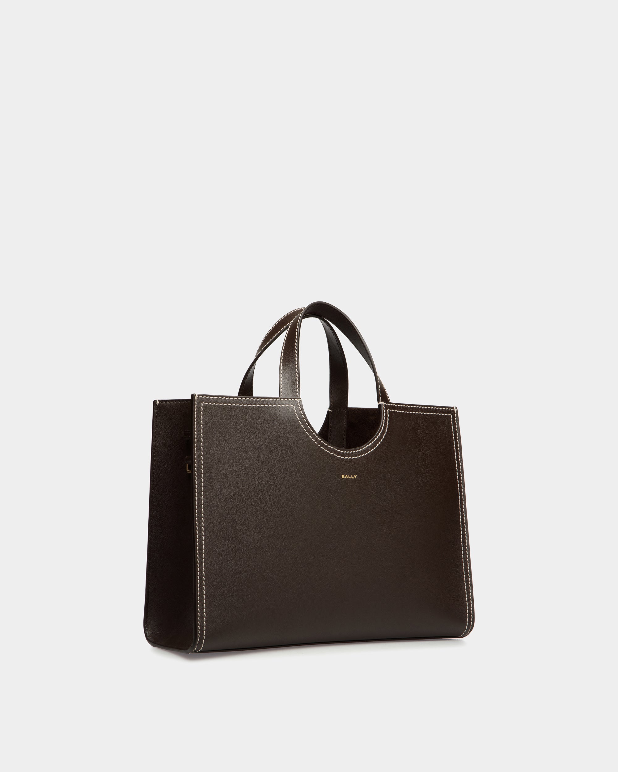 Bally Easy Bally Tote Bag in Ebano Leather-in-Brown-3-Bally Outlet