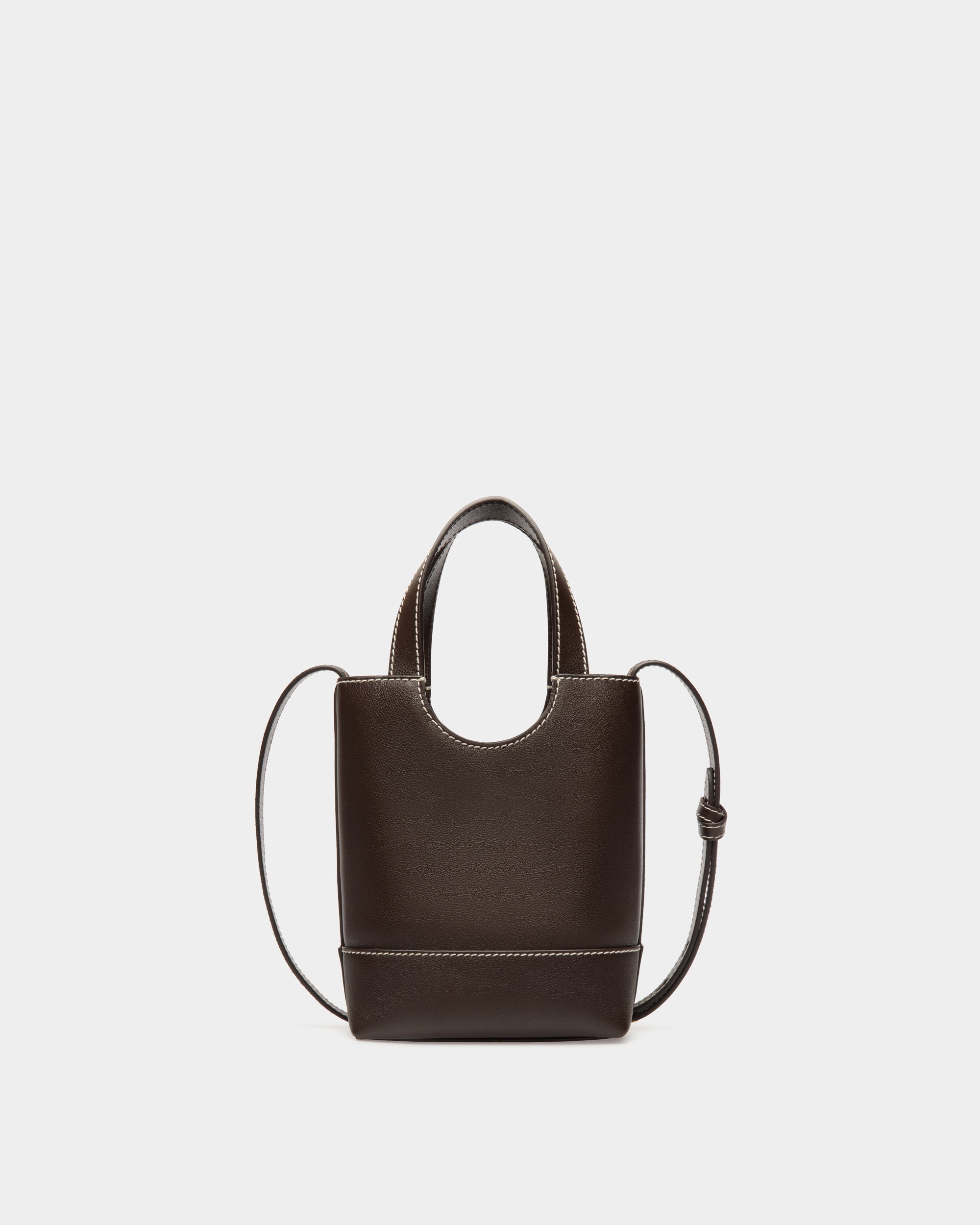 Bally Easy Bally Small Tote Bag in Ebano Leather-in-Brown-2-Bally Outlet