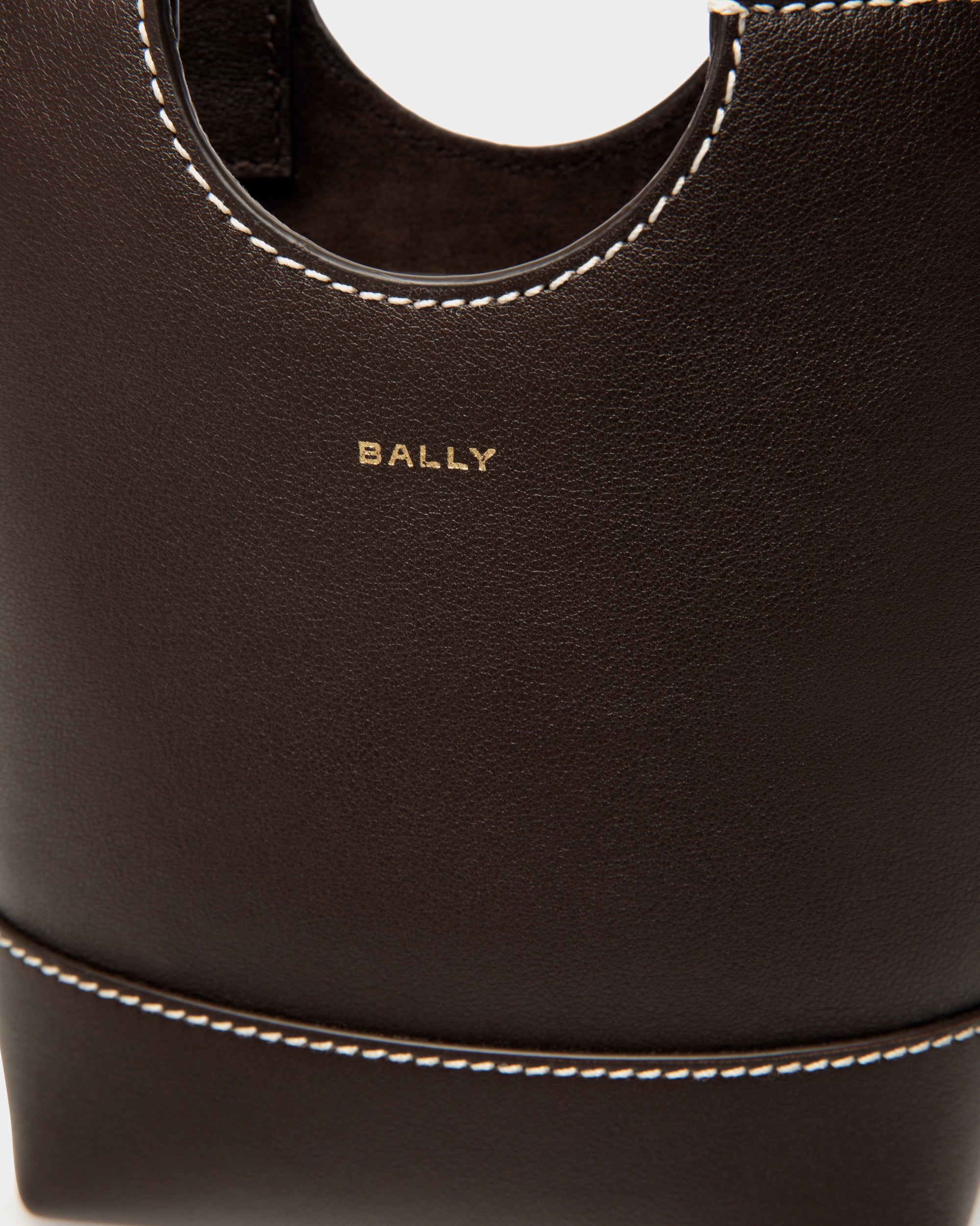 Bally Easy Bally Small Tote Bag in Ebano Leather-in-Brown-5-Bally Outlet