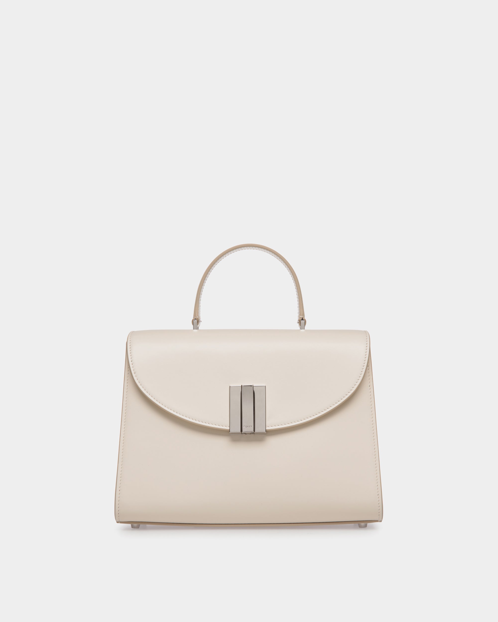 Bally Ollam Top Handle Bag in Leather-in-White-1-Bally Outlet
