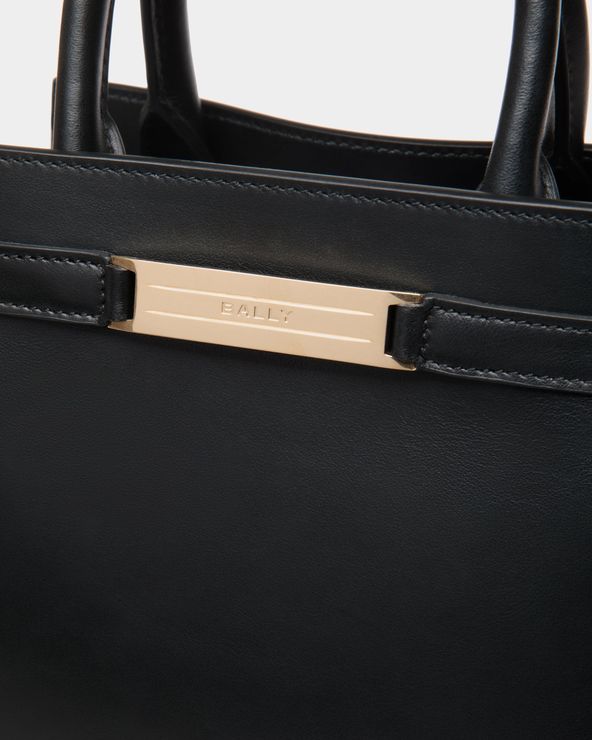 Bally Deco Small Tote Bag in Leather-in-Black-5-Bally Outlet