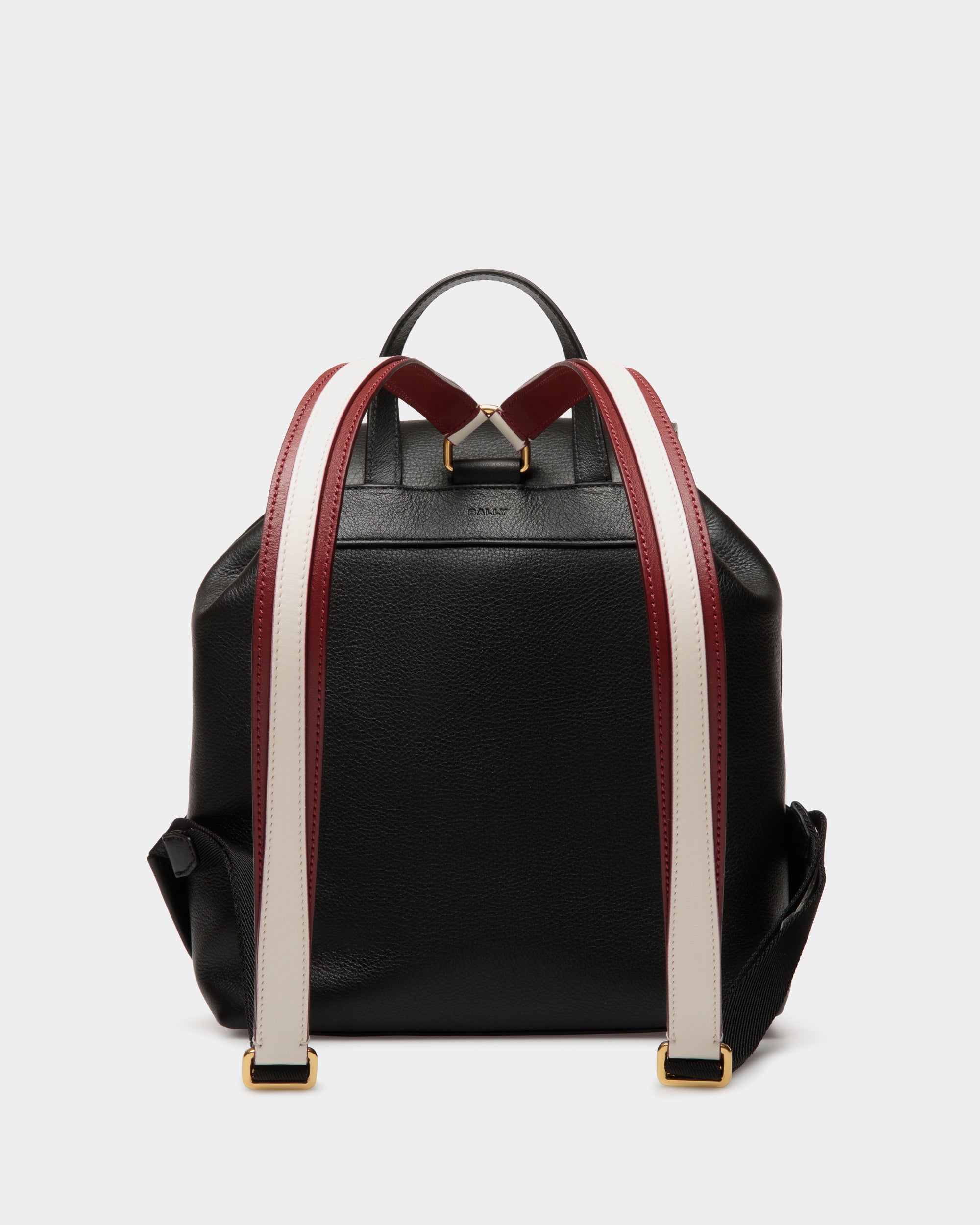 Bally Code Leather Backpack-in-Black-2-Bally Outlet