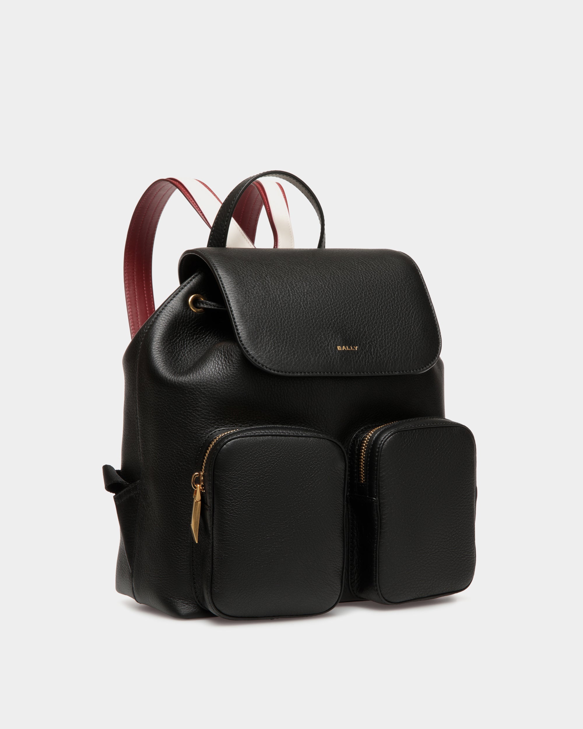 Bally Code Leather Backpack-in-Black-3-Bally Outlet