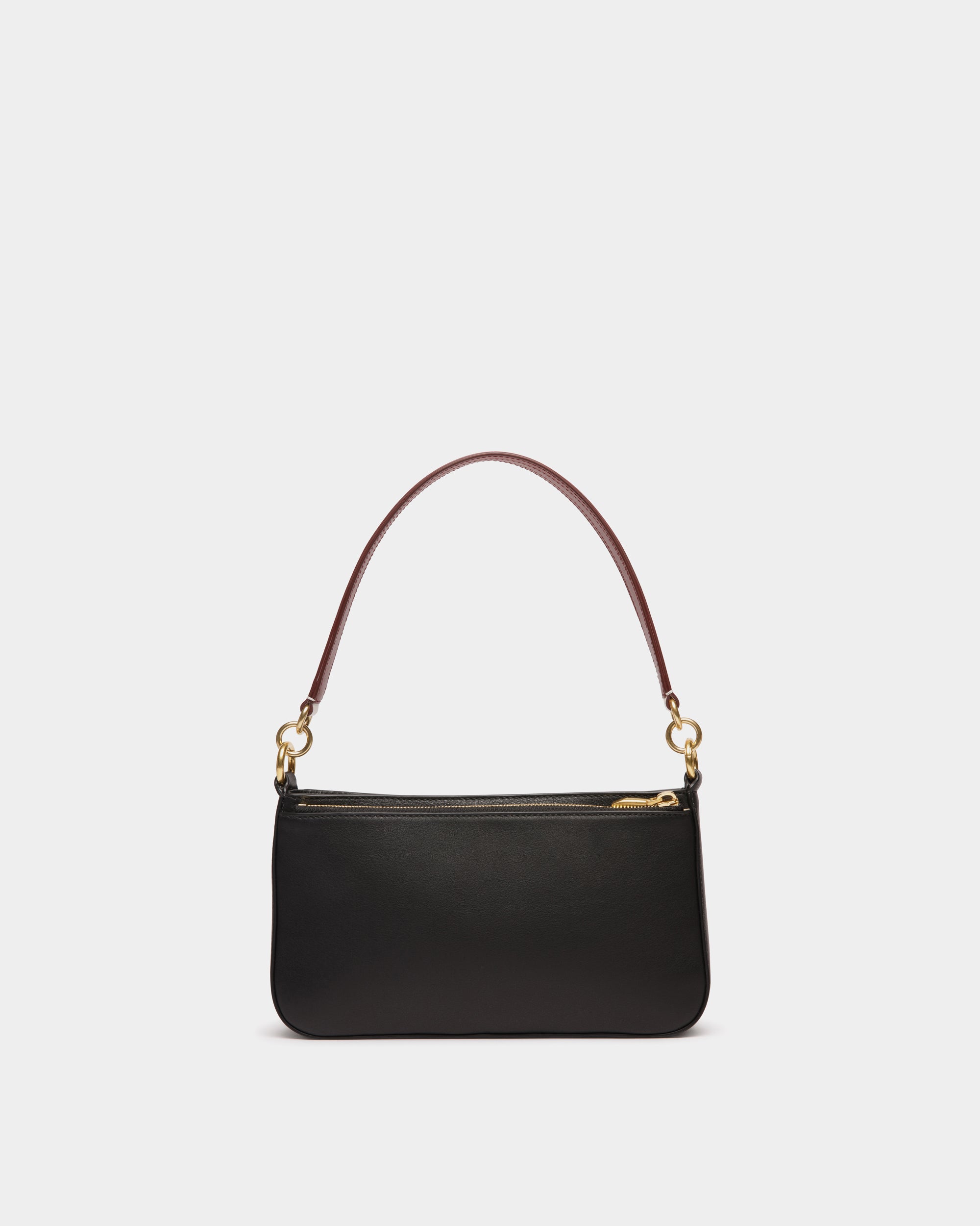 Bally Code Small Shoulder Leather Bag-in-Black-2-Bally Outlet
