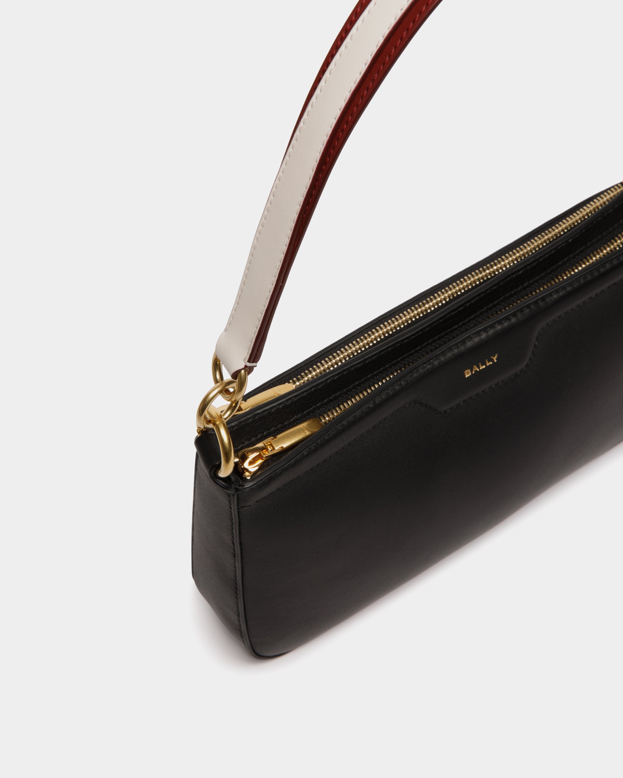 Bally Code Small Shoulder Leather Bag-in-Black-5-Bally Outlet