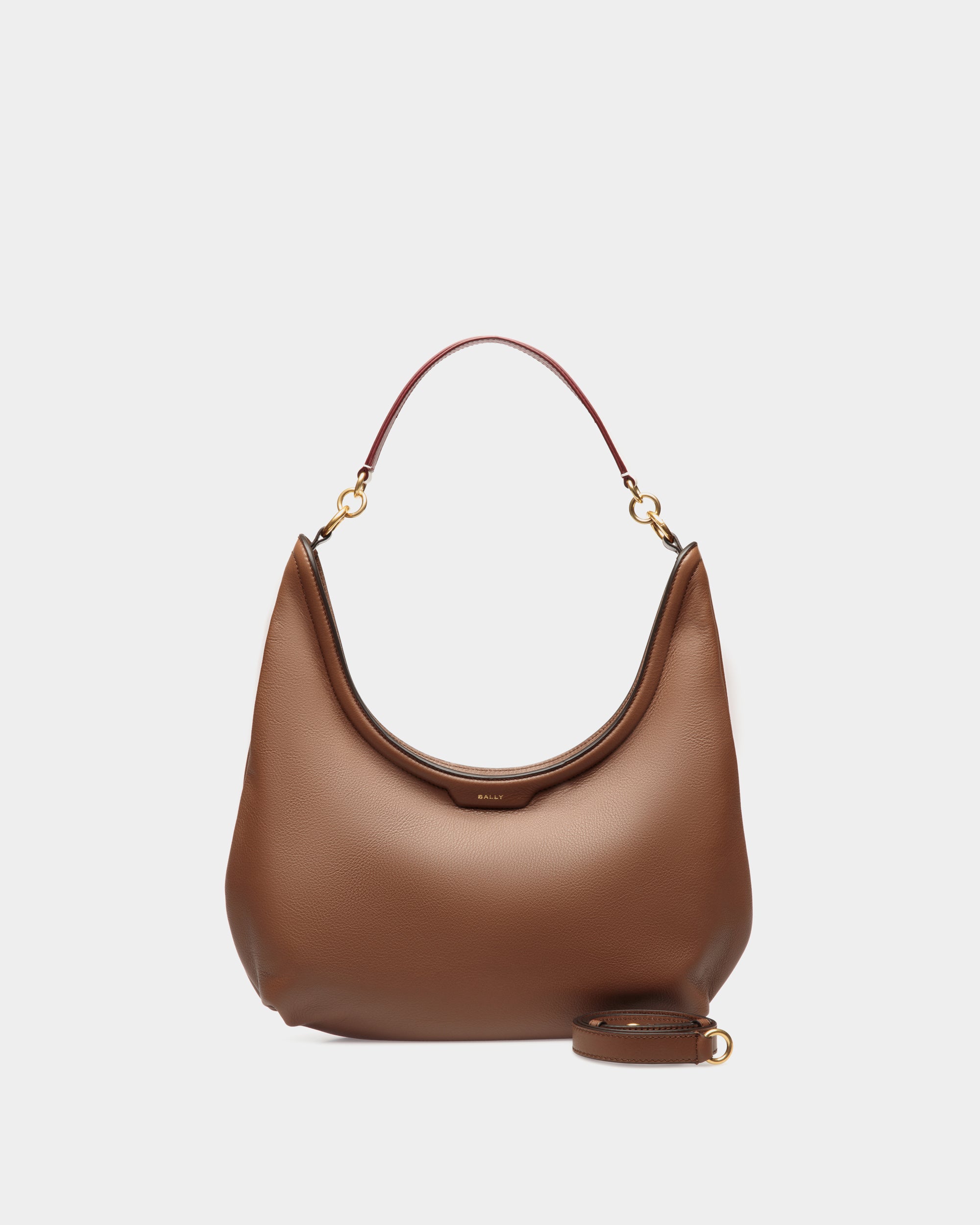 Bally Code Hobo Bag In Leather-in-Brown-1-Bally Outlet