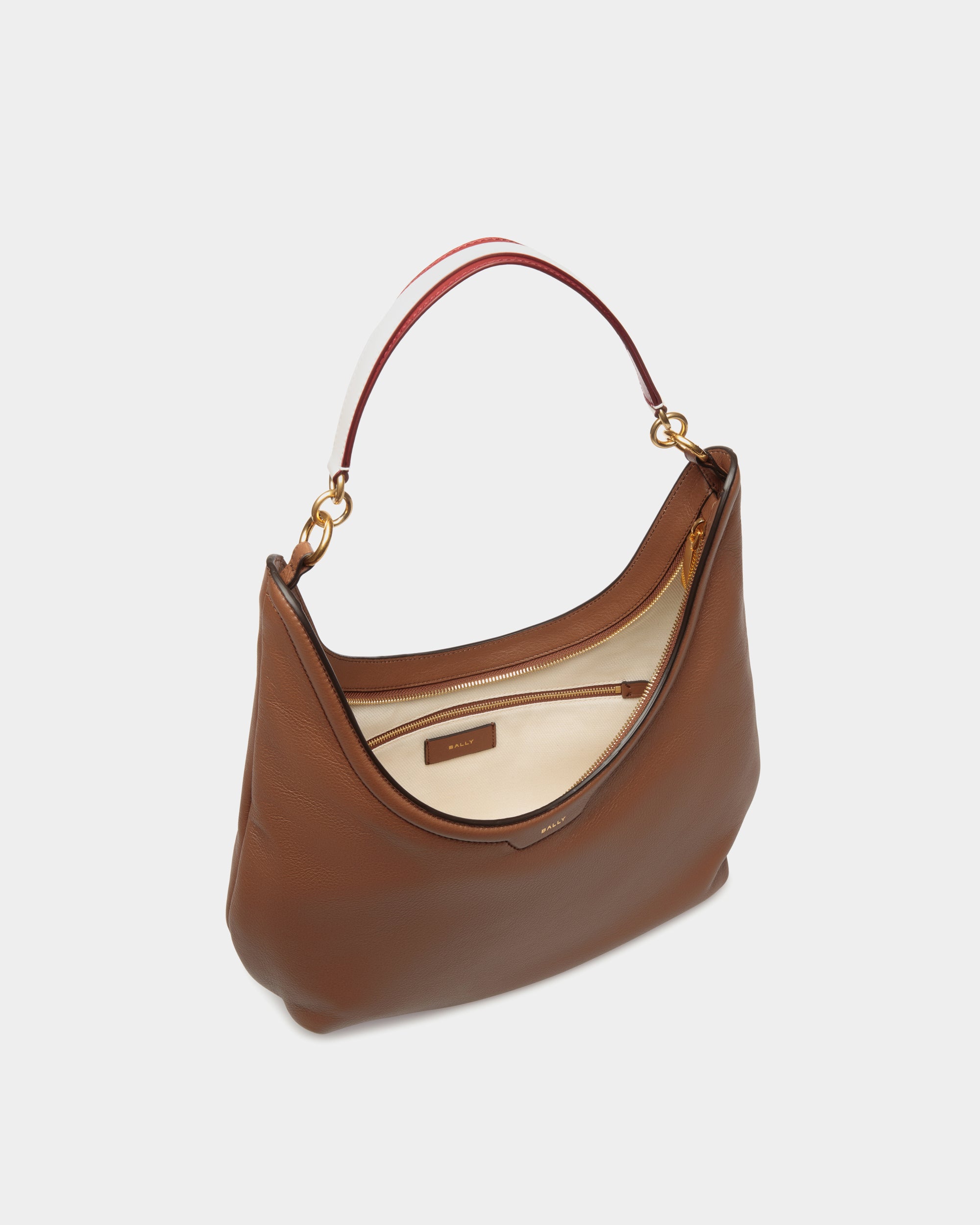 Bally Code Hobo Bag In Leather-in-Brown-4-Bally Outlet