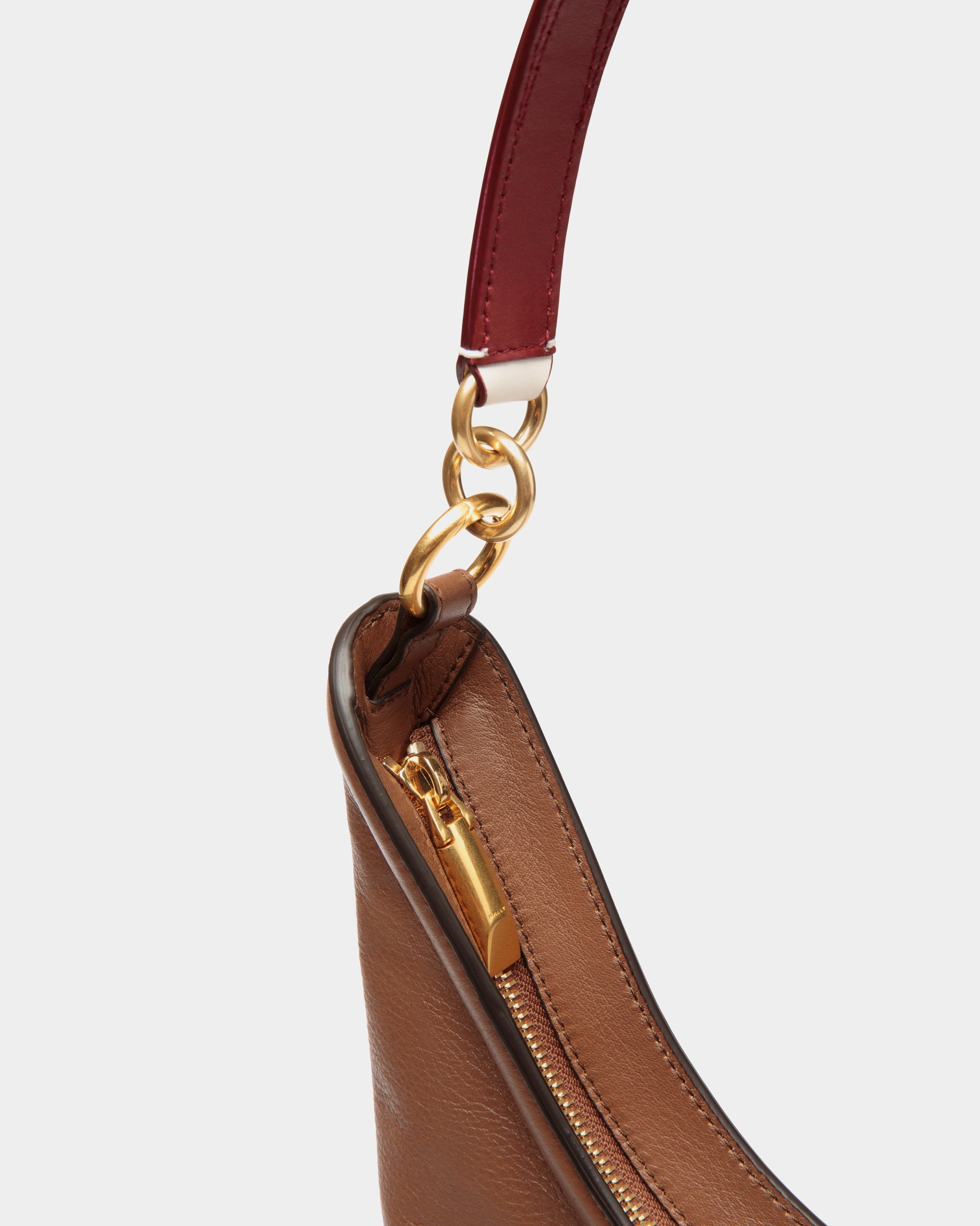 Bally Code Hobo Bag In Leather-in-Brown-5-Bally Outlet