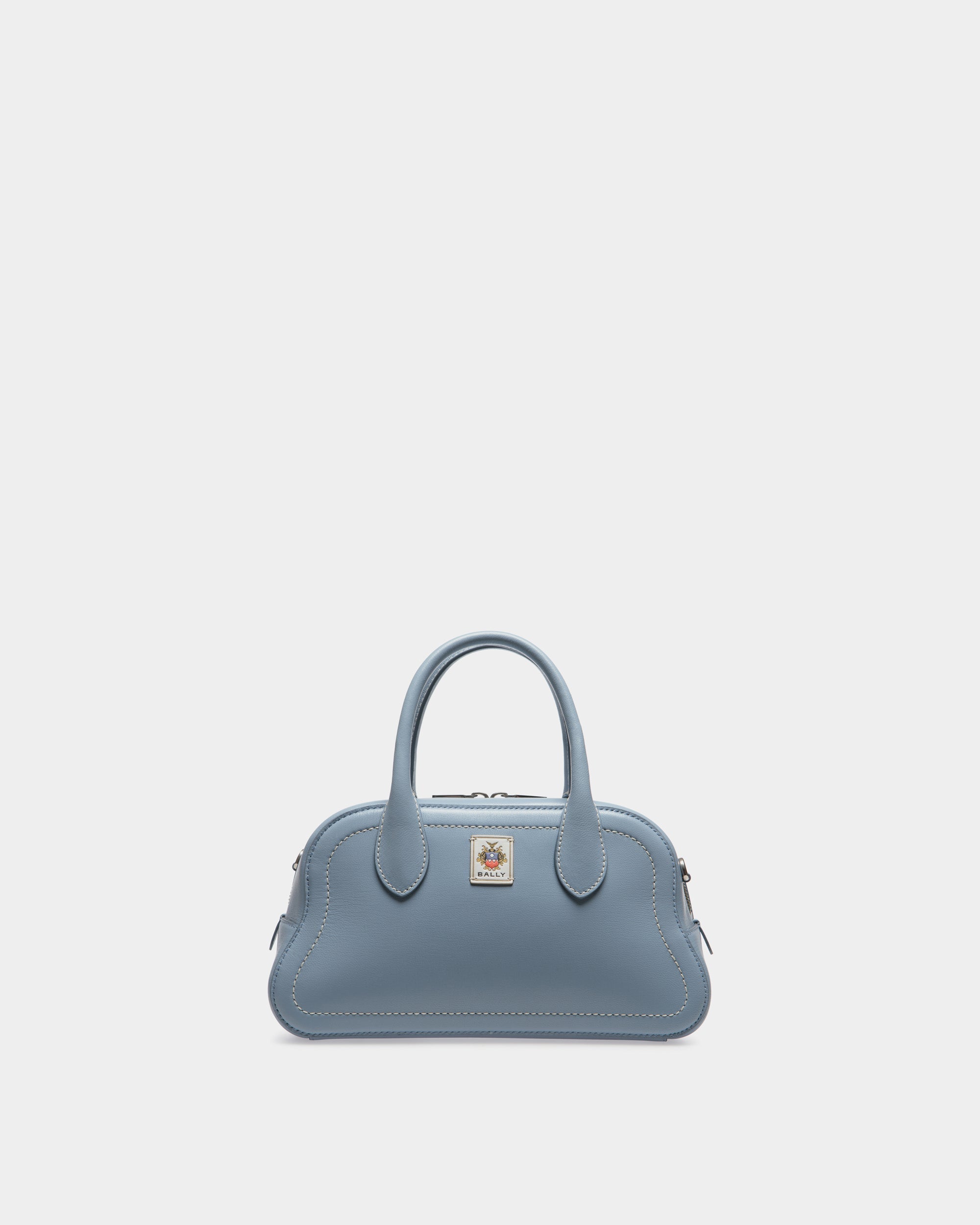 Bally Unda Satchell Leather Bag-in-Light Blue-1-Bally Outlet