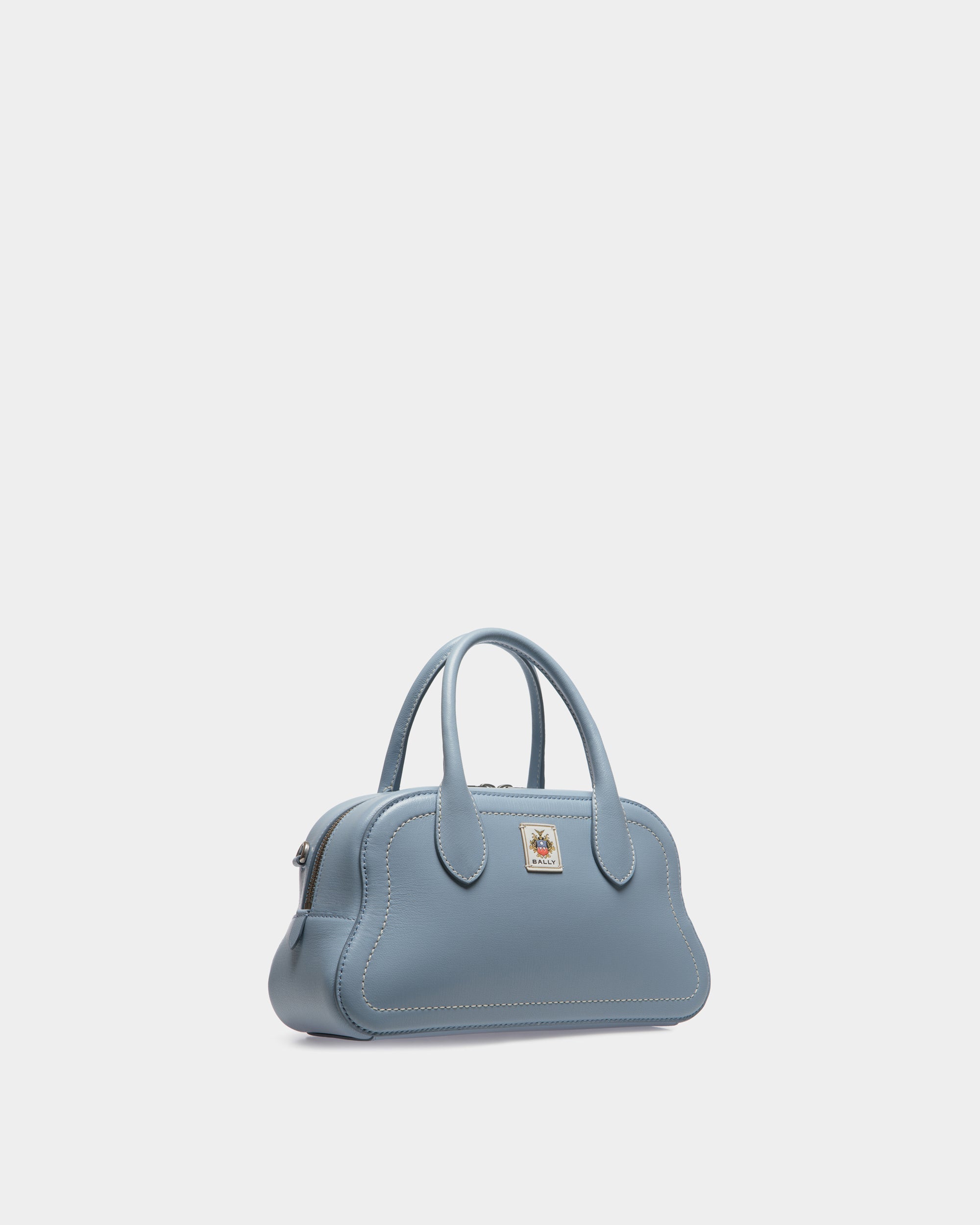 Bally Unda Satchell Leather Bag-in-Light Blue-4-Bally Outlet