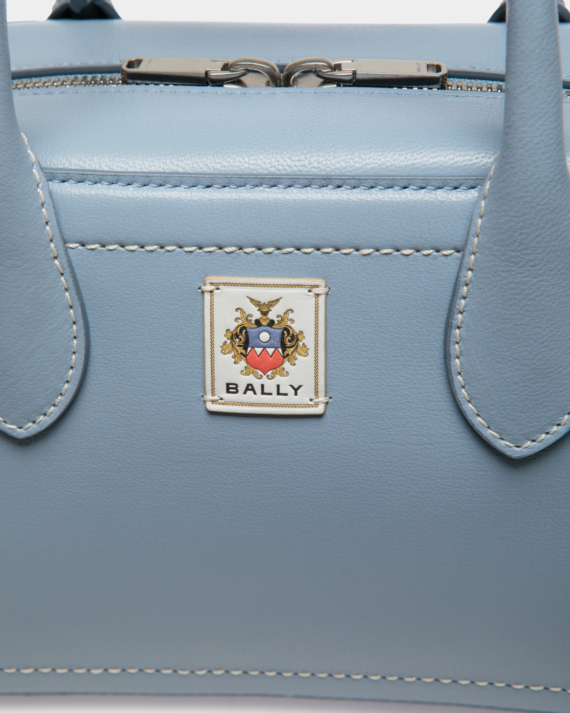 Bally Unda Satchell Leather Bag-in-Light Blue-6-Bally Outlet
