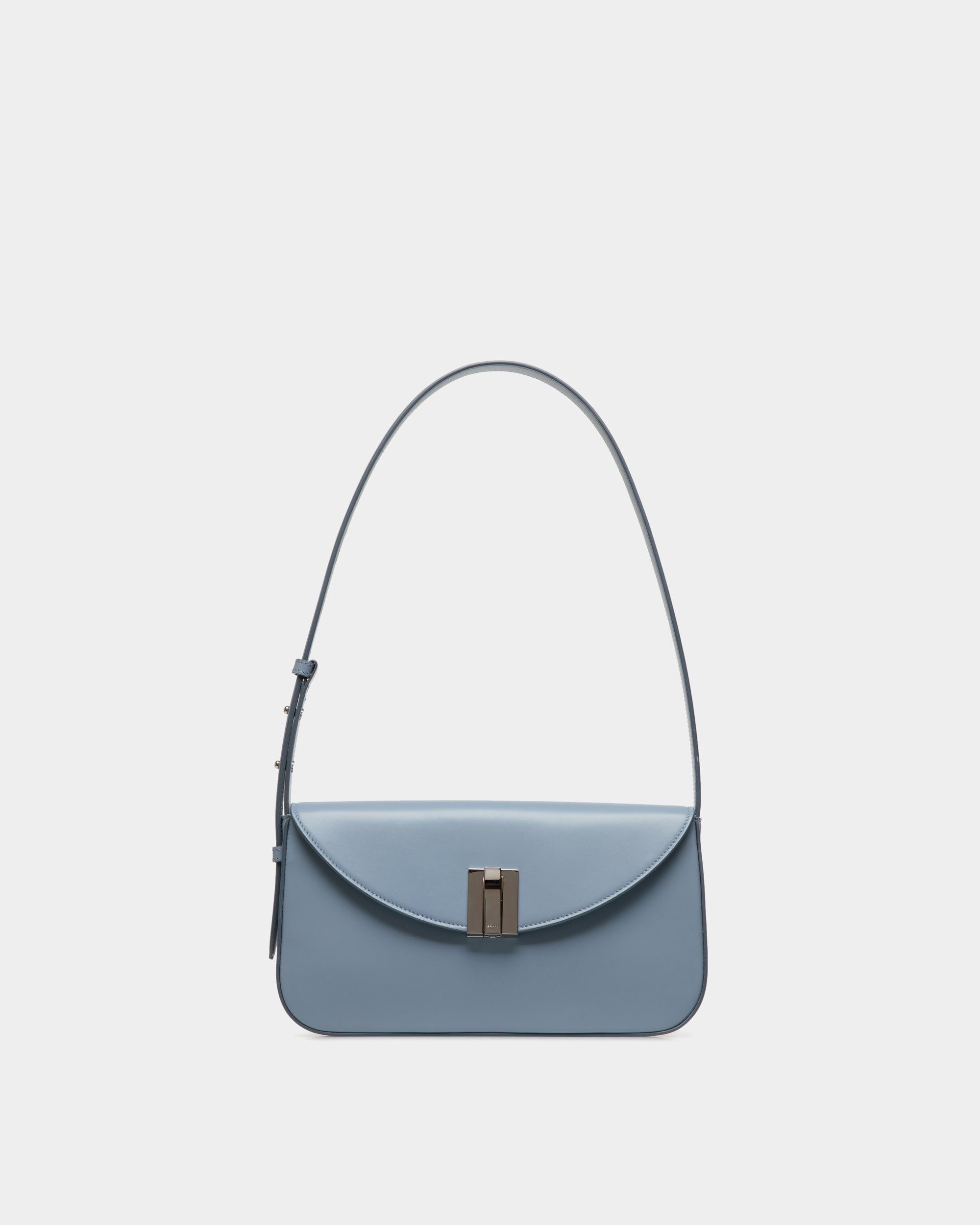 Bally Ollam Baguette Leather Bag-in-Light Blue-1-Bally Outlet