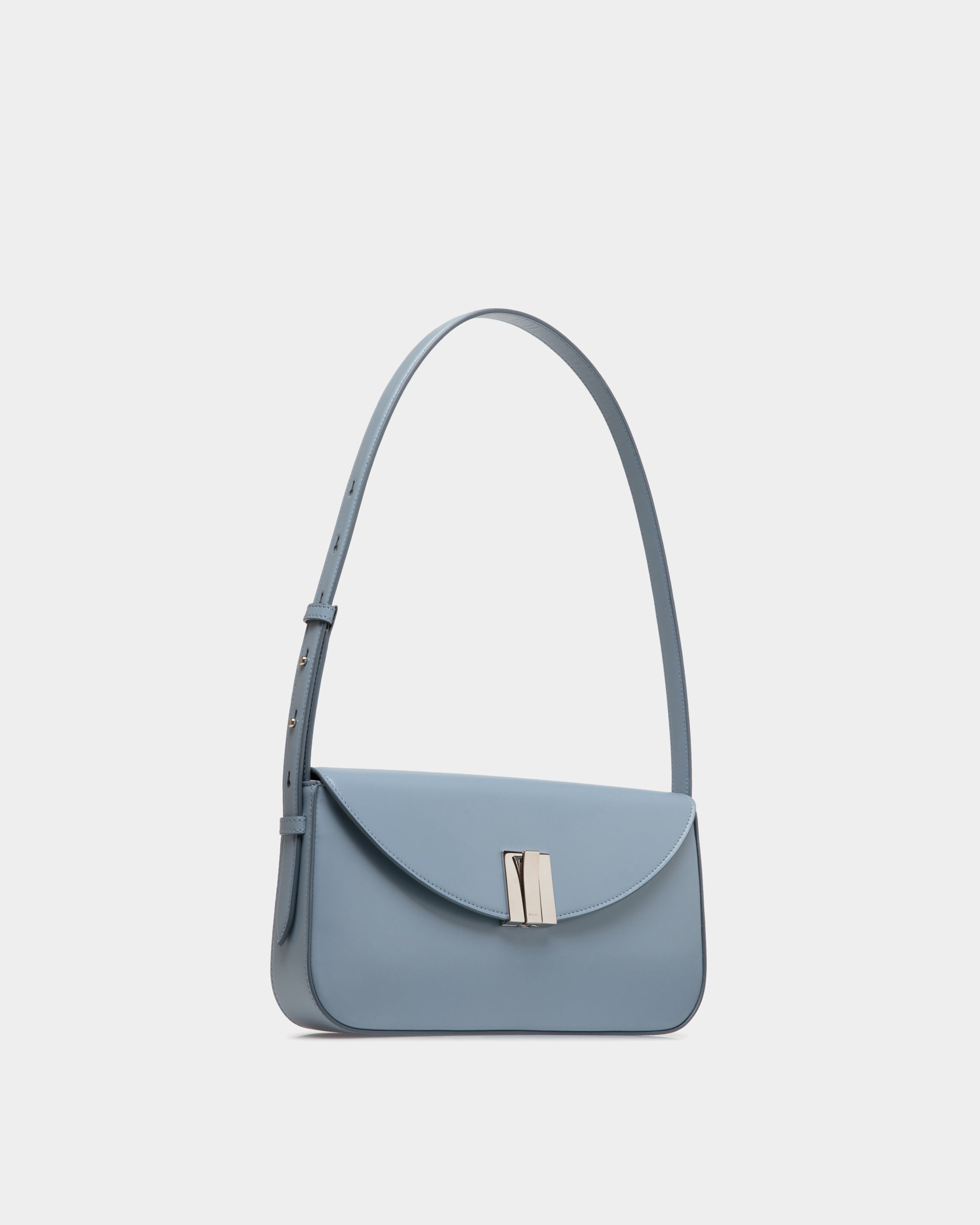 Bally Ollam Baguette Leather Bag-in-Light Blue-3-Bally Outlet