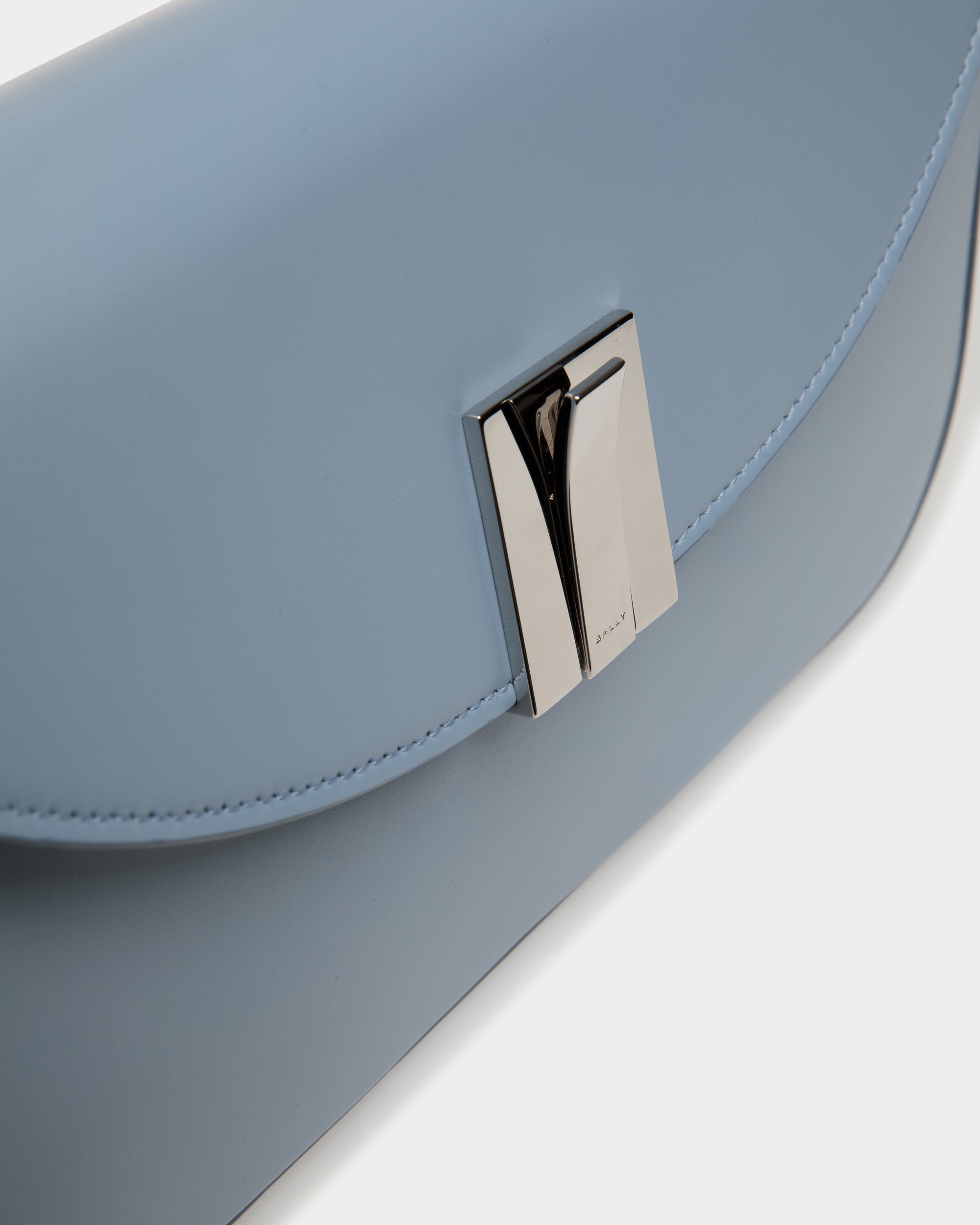 Bally Ollam Baguette Leather Bag-in-Light Blue-4-Bally Outlet