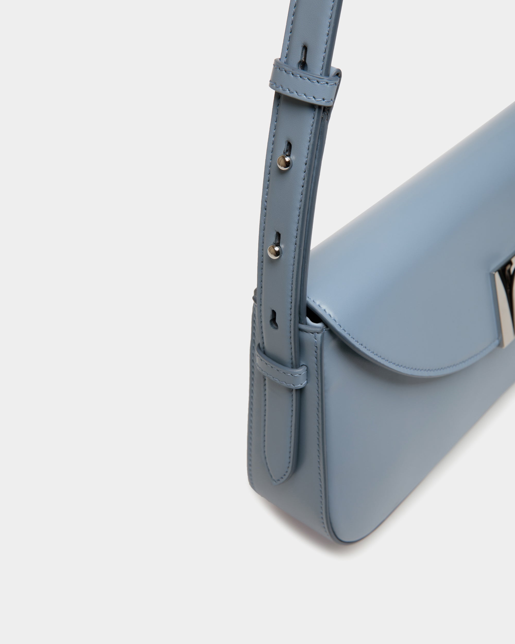 Bally Ollam Baguette Leather Bag-in-Light Blue-5-Bally Outlet