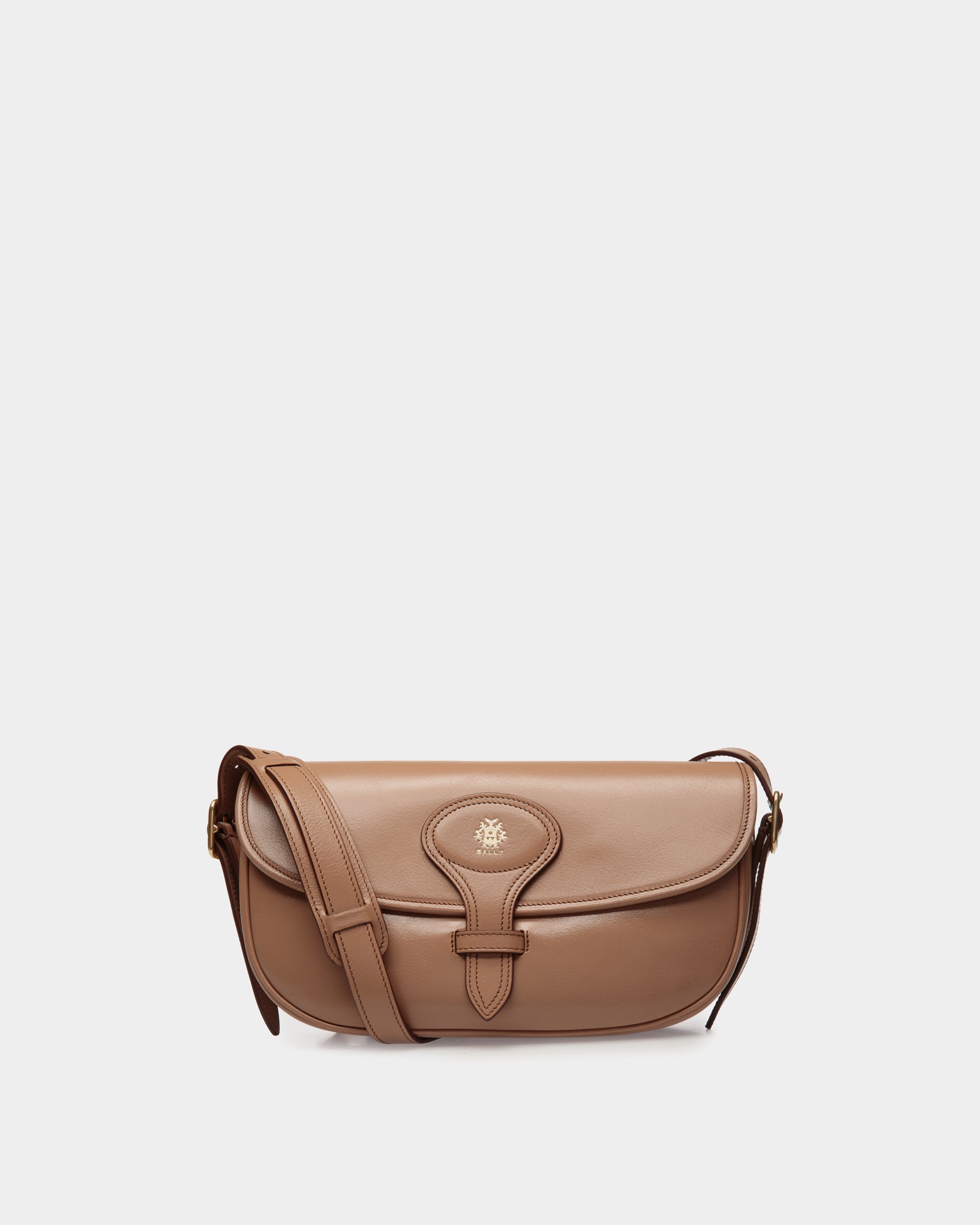 Bally Beckett Crossbody Bag in Praline Leather-in-Beige-1-Bally Outlet