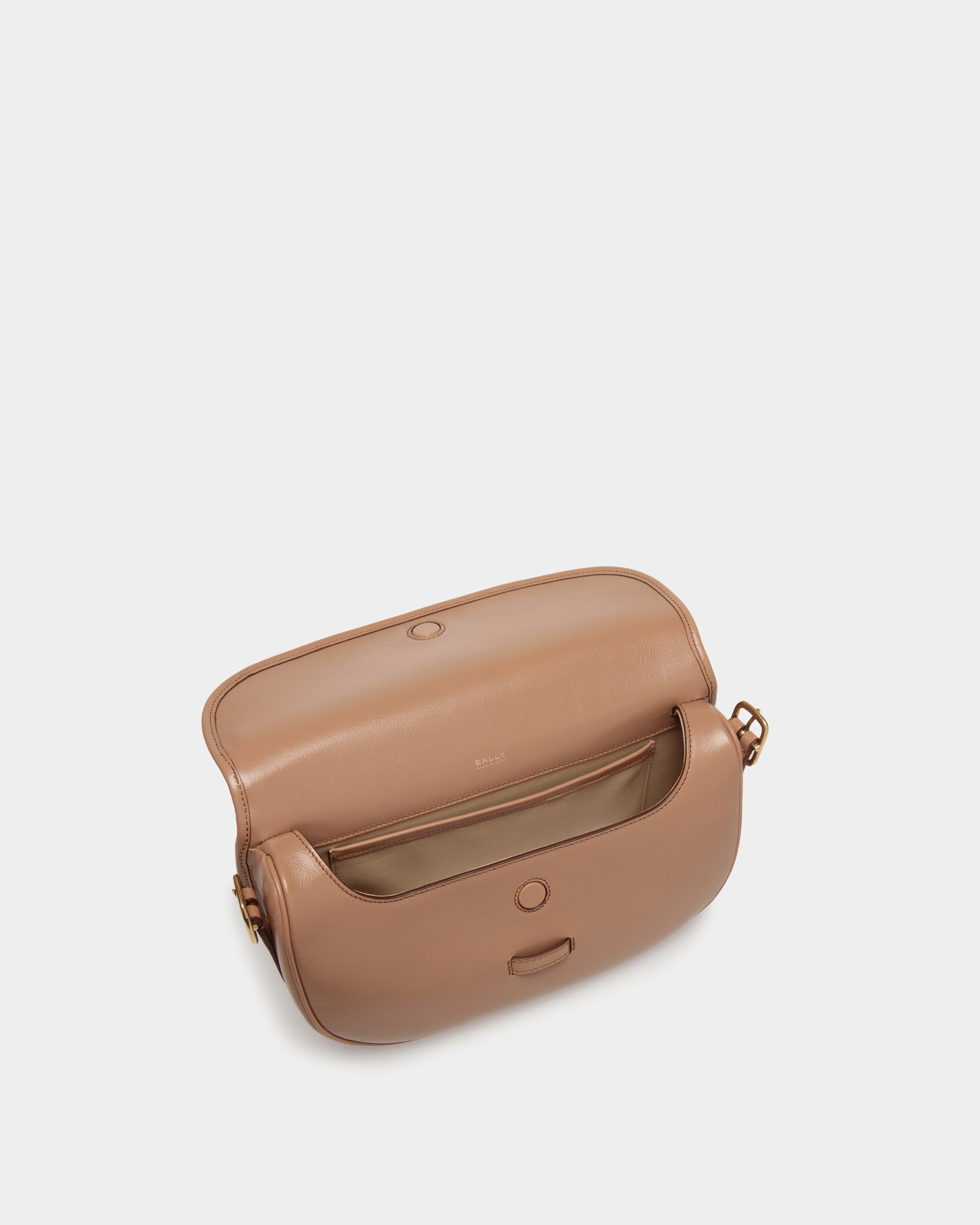 Bally Beckett Crossbody Bag in Praline Leather-in-Beige-4-Bally Outlet