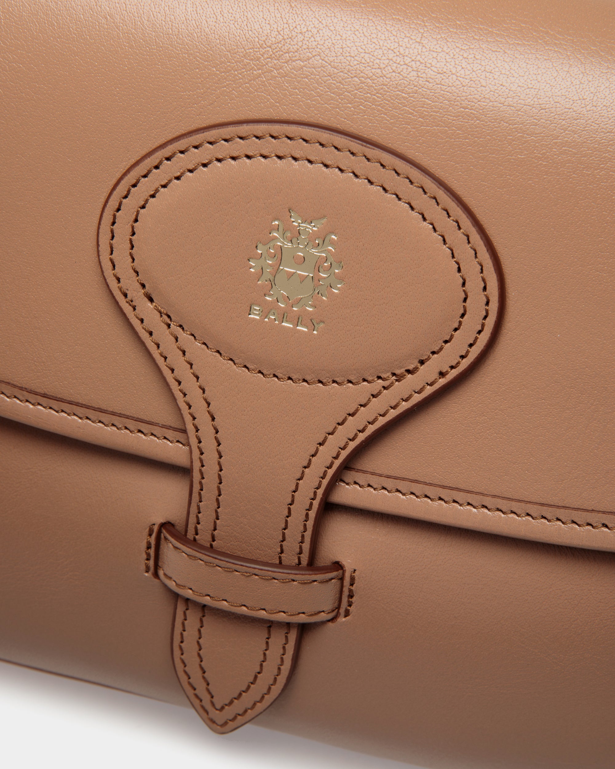 Bally Beckett Crossbody Bag in Praline Leather-in-Beige-5-Bally Outlet