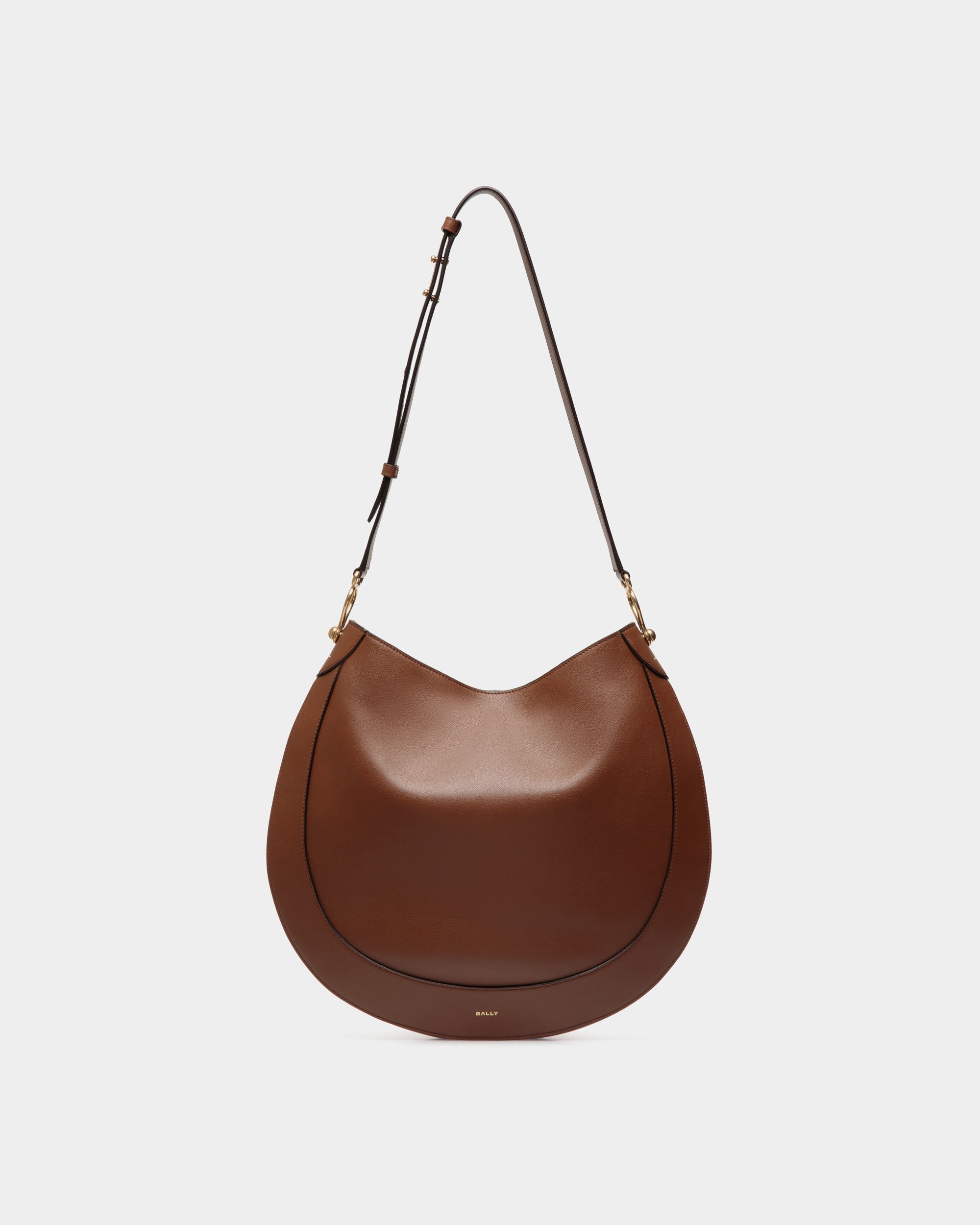 Bally Lune Hobo Bag in Leather-in-Brown-1-Bally Outlet