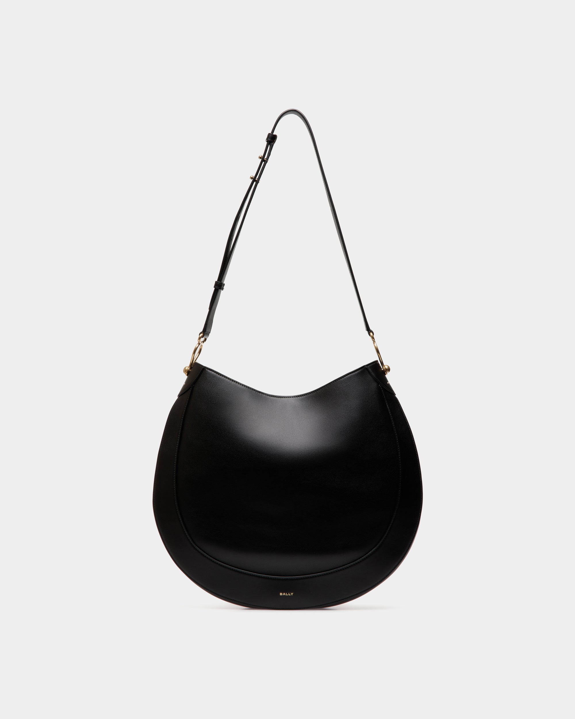 Bally Lune Hobo Leather Bag-in-Black-1-Bally Outlet