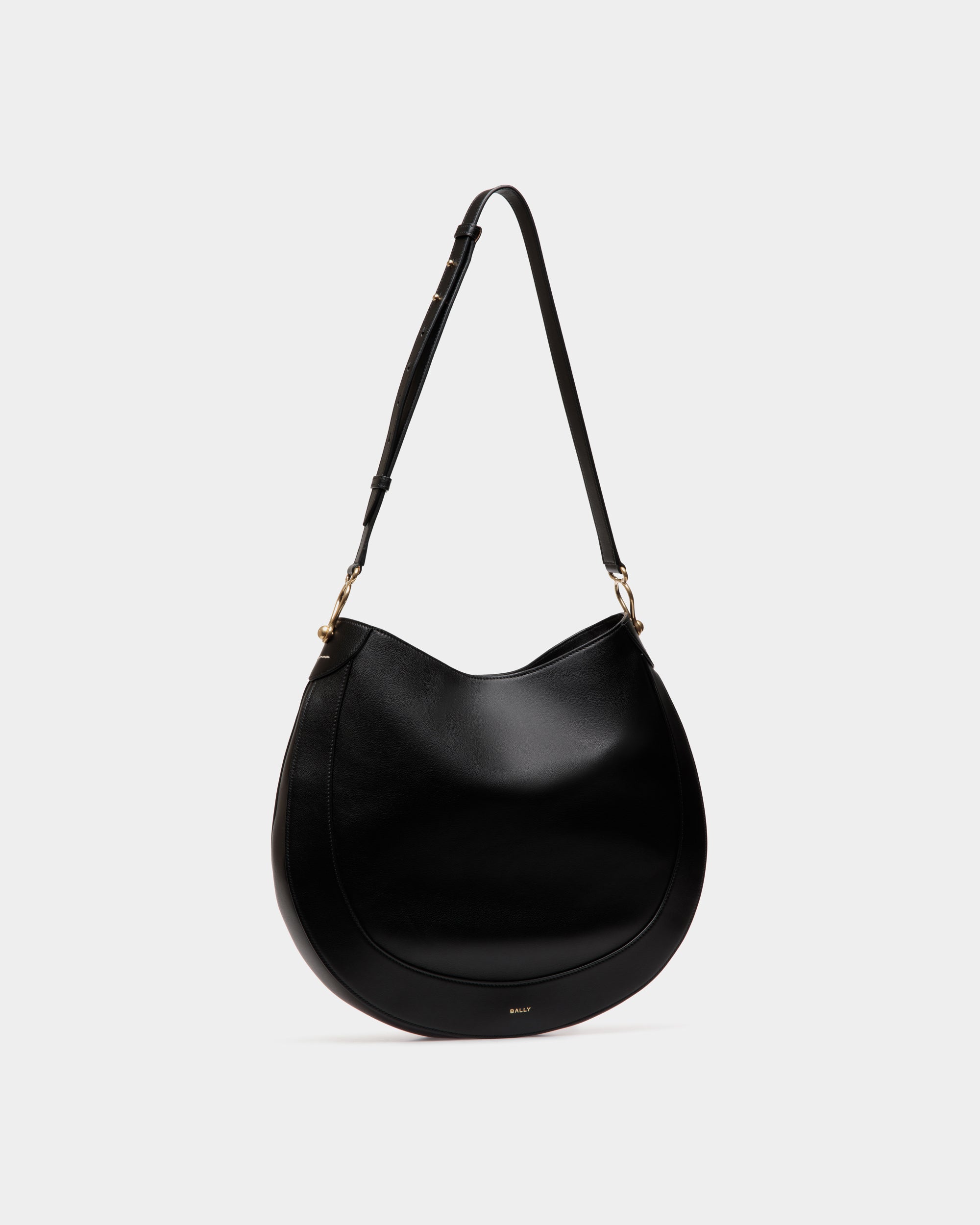 Bally Lune Hobo Leather Bag-in-Black-3-Bally Outlet