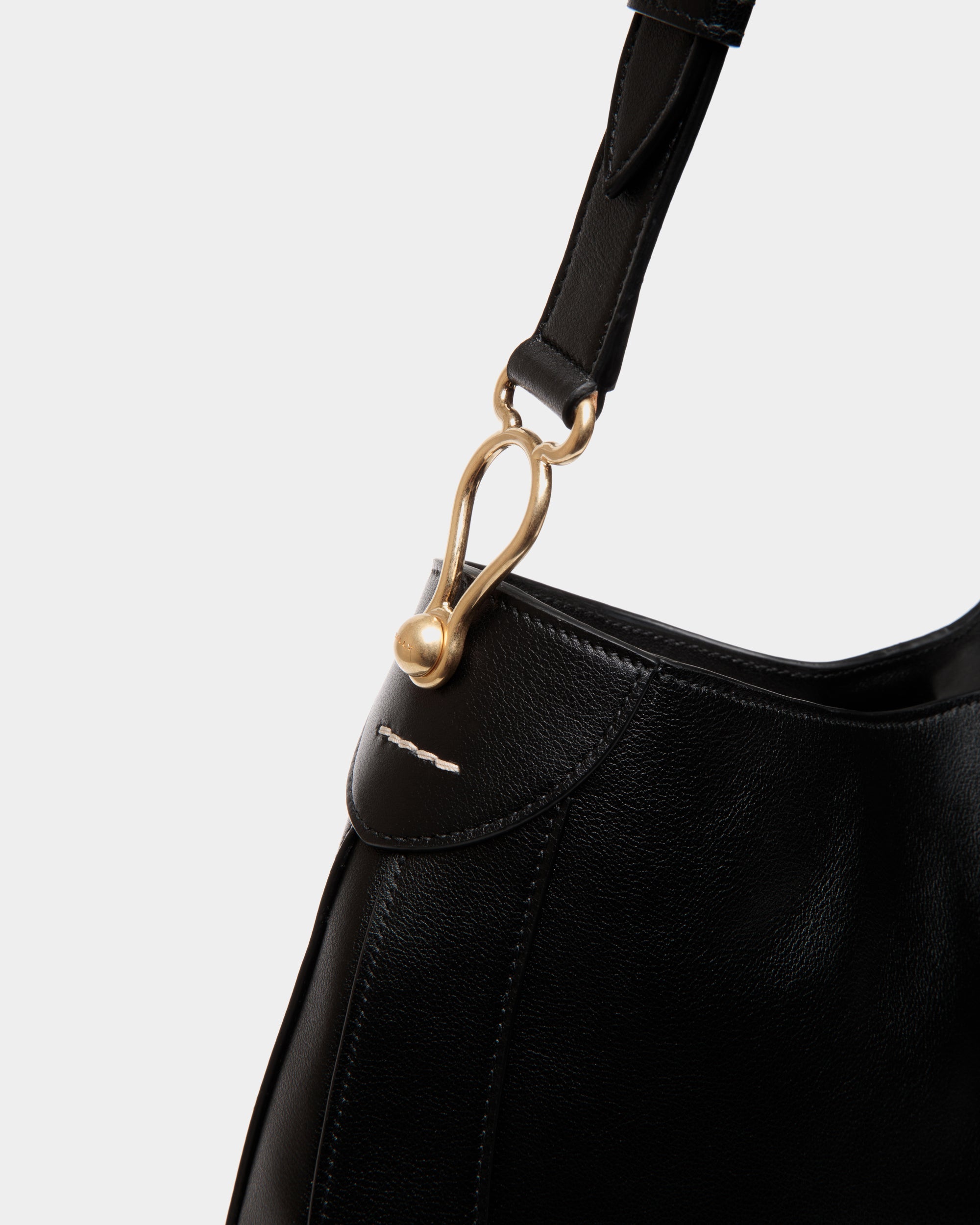 Bally Lune Hobo Leather Bag-in-Black-4-Bally Outlet