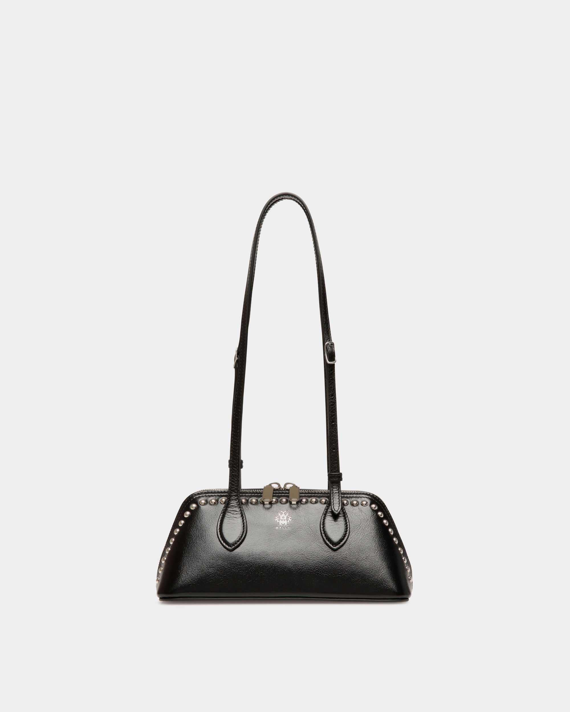 Bally Ray Minibag in Leather With Studs-in-Black-1-Bally Outlet
