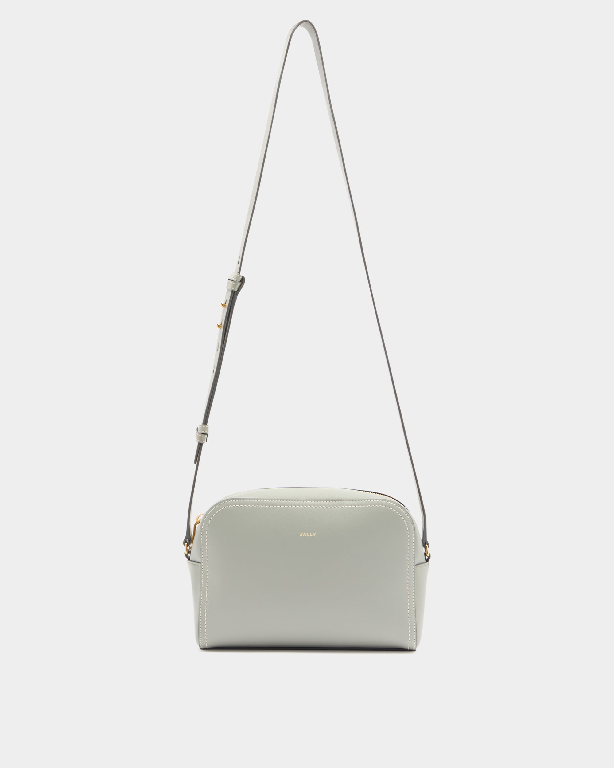 Bally Easy Bally Crossbody Bag in Glacier Grey Leather-in-Grey-1-Bally Outlet