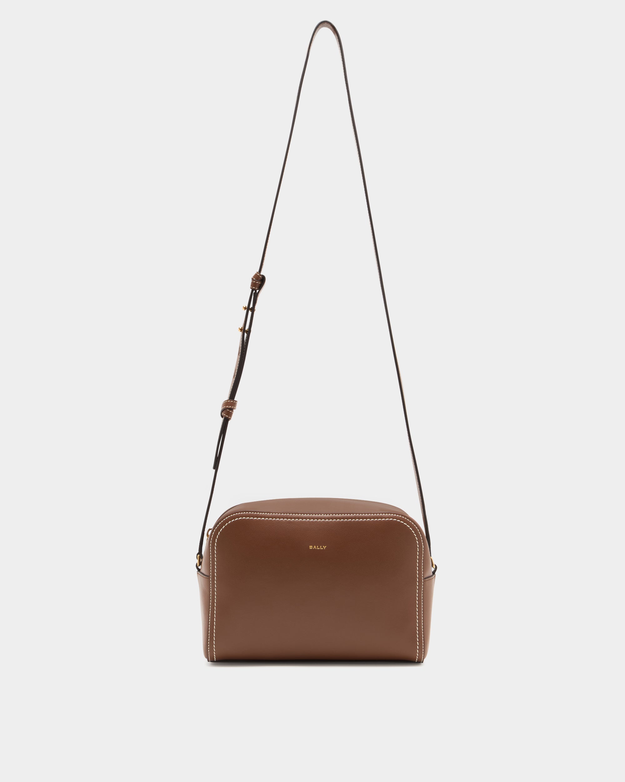 Bally Easy Bally Crossbody Bag in Brown Leather-in-Brown-1-Bally Outlet