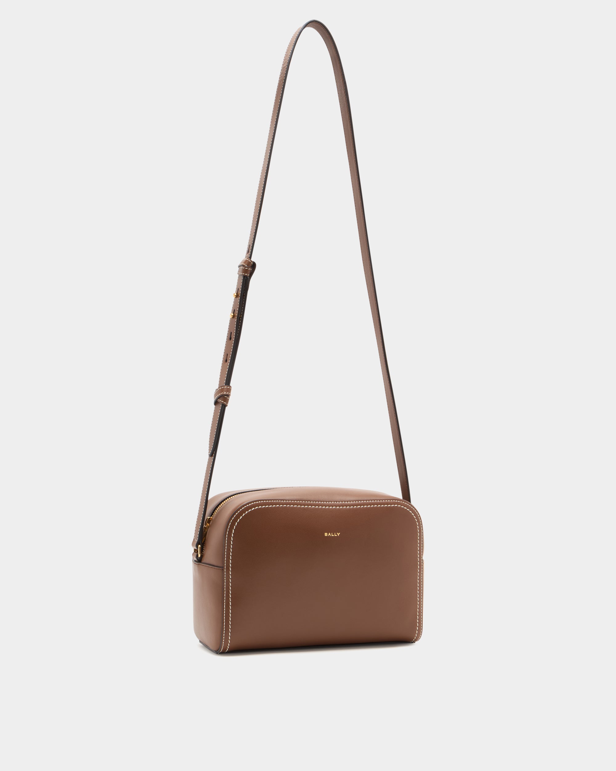 Bally Easy Bally Crossbody Bag in Brown Leather-in-Brown-3-Bally Outlet