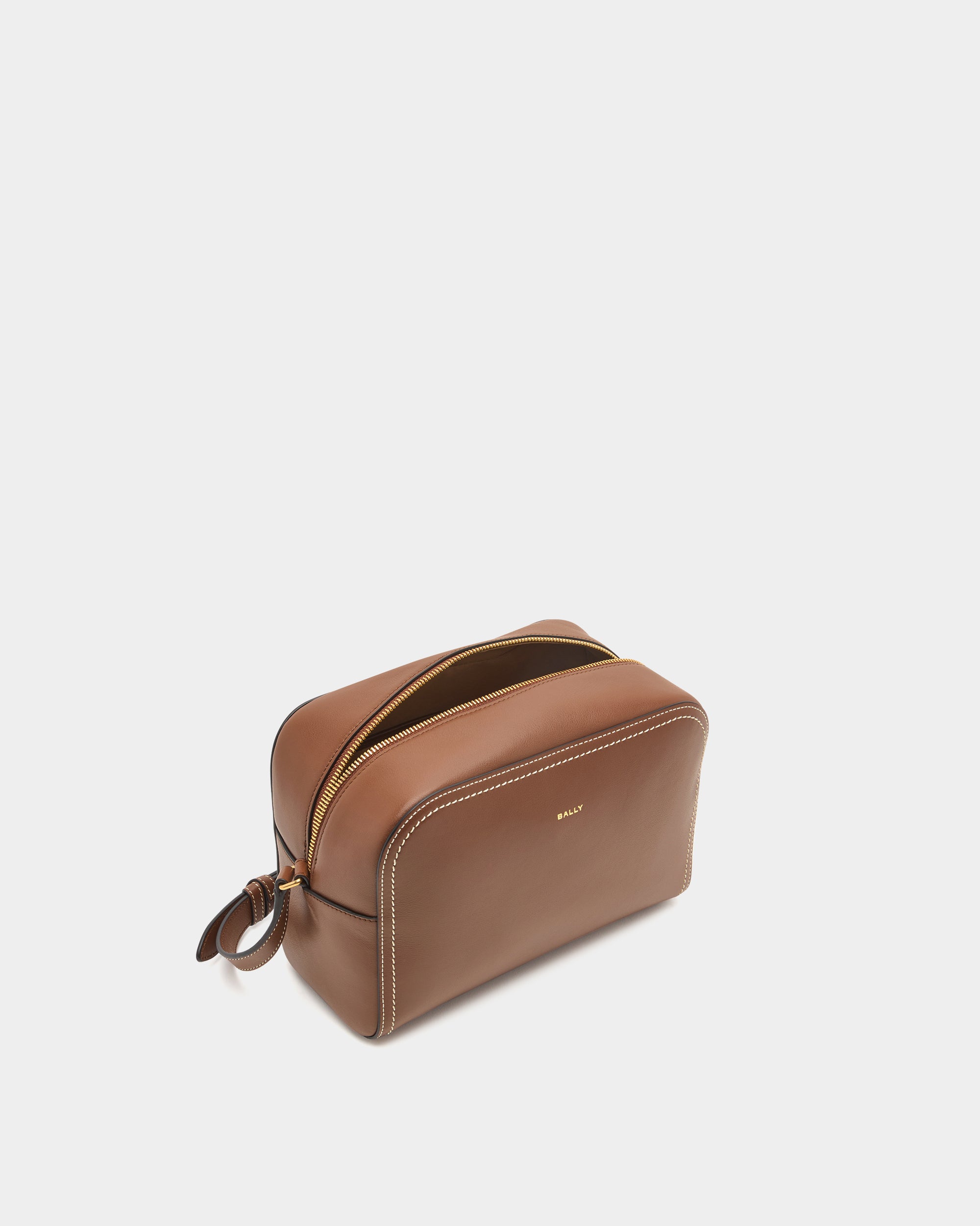 Bally Easy Bally Crossbody Bag in Brown Leather-in-Brown-4-Bally Outlet