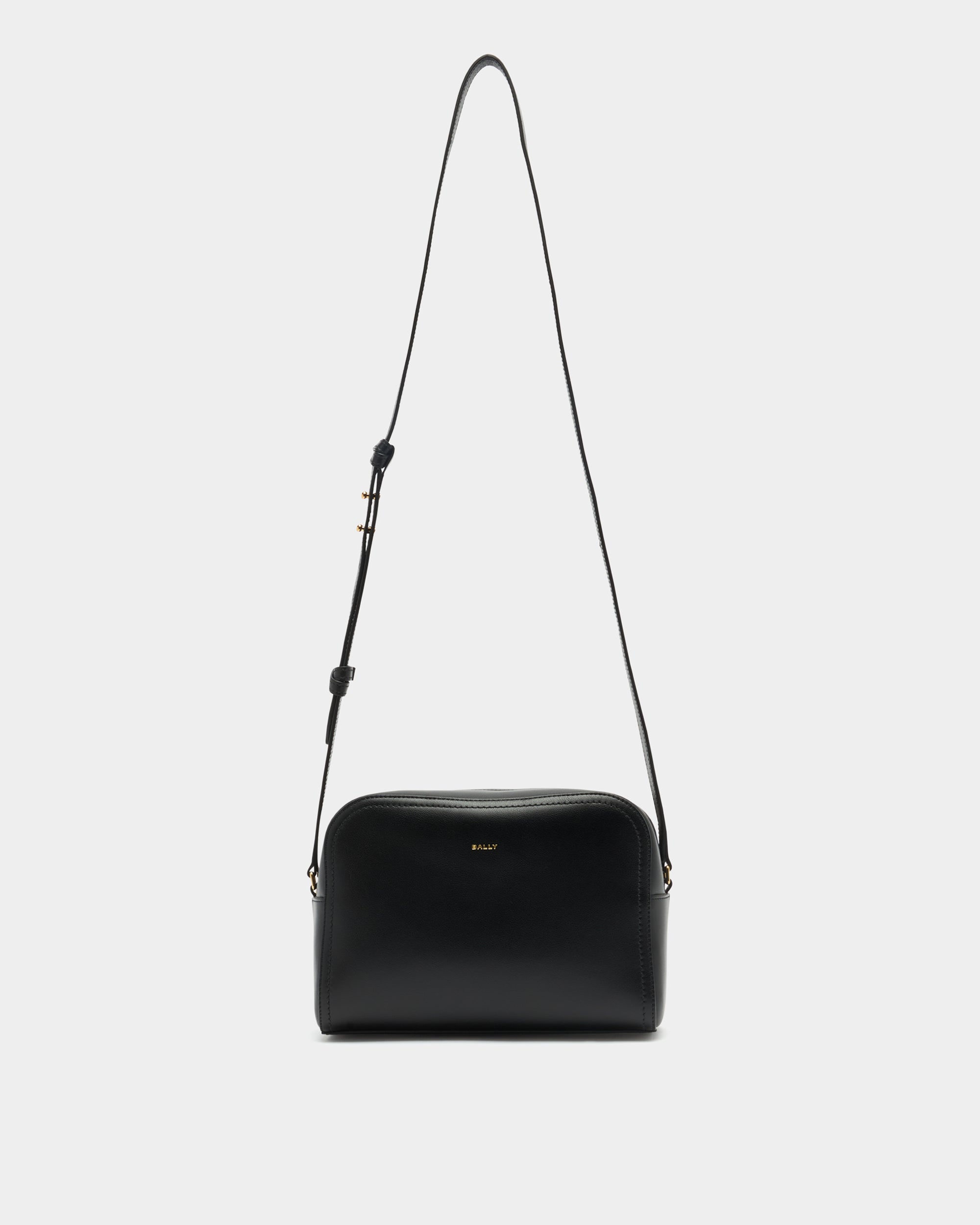 Bally Easy Bally Crossbody Bag in Black Leather-in-Black-1-Bally Outlet
