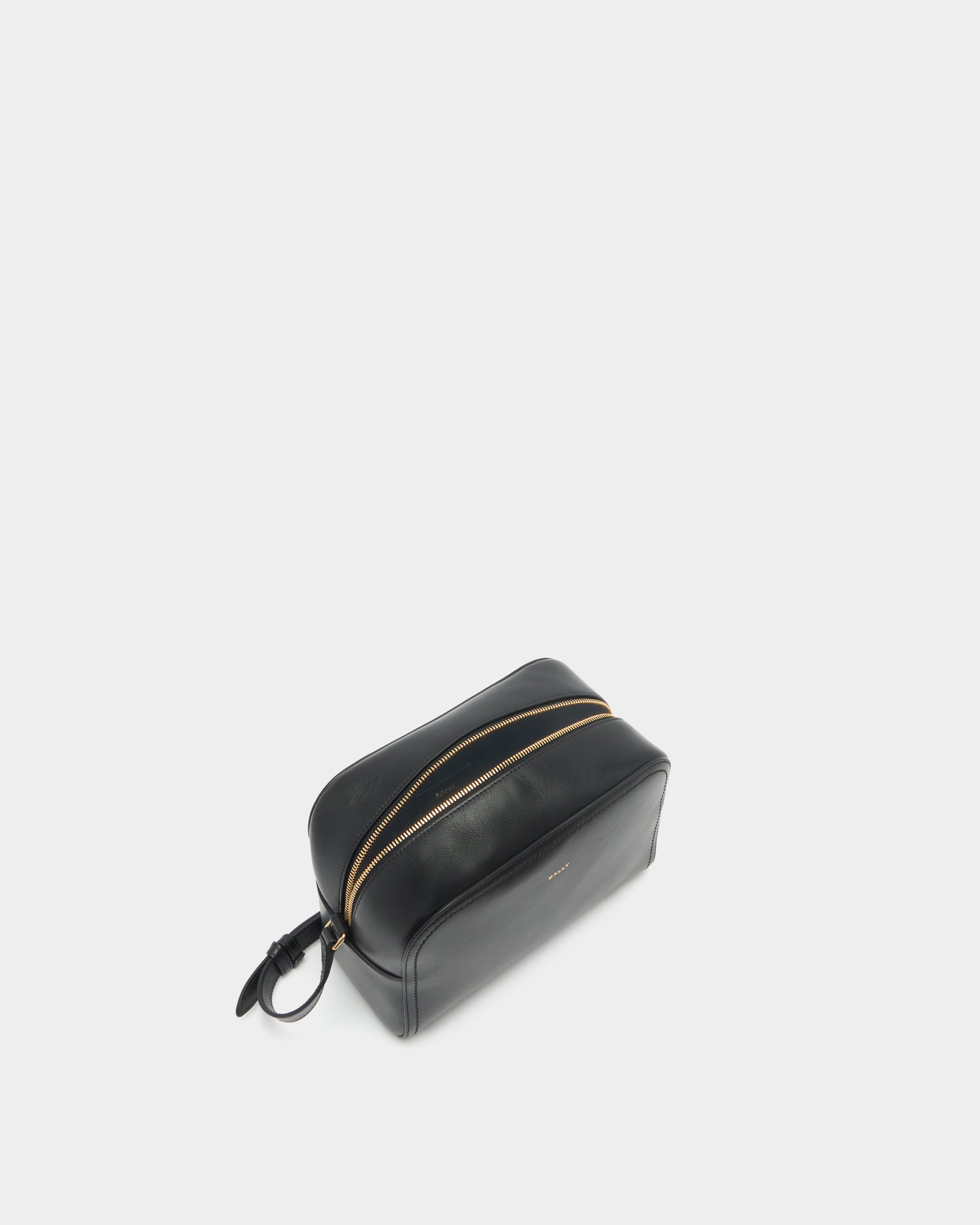 Bally Easy Bally Crossbody Bag in Black Leather-in-Black-4-Bally Outlet