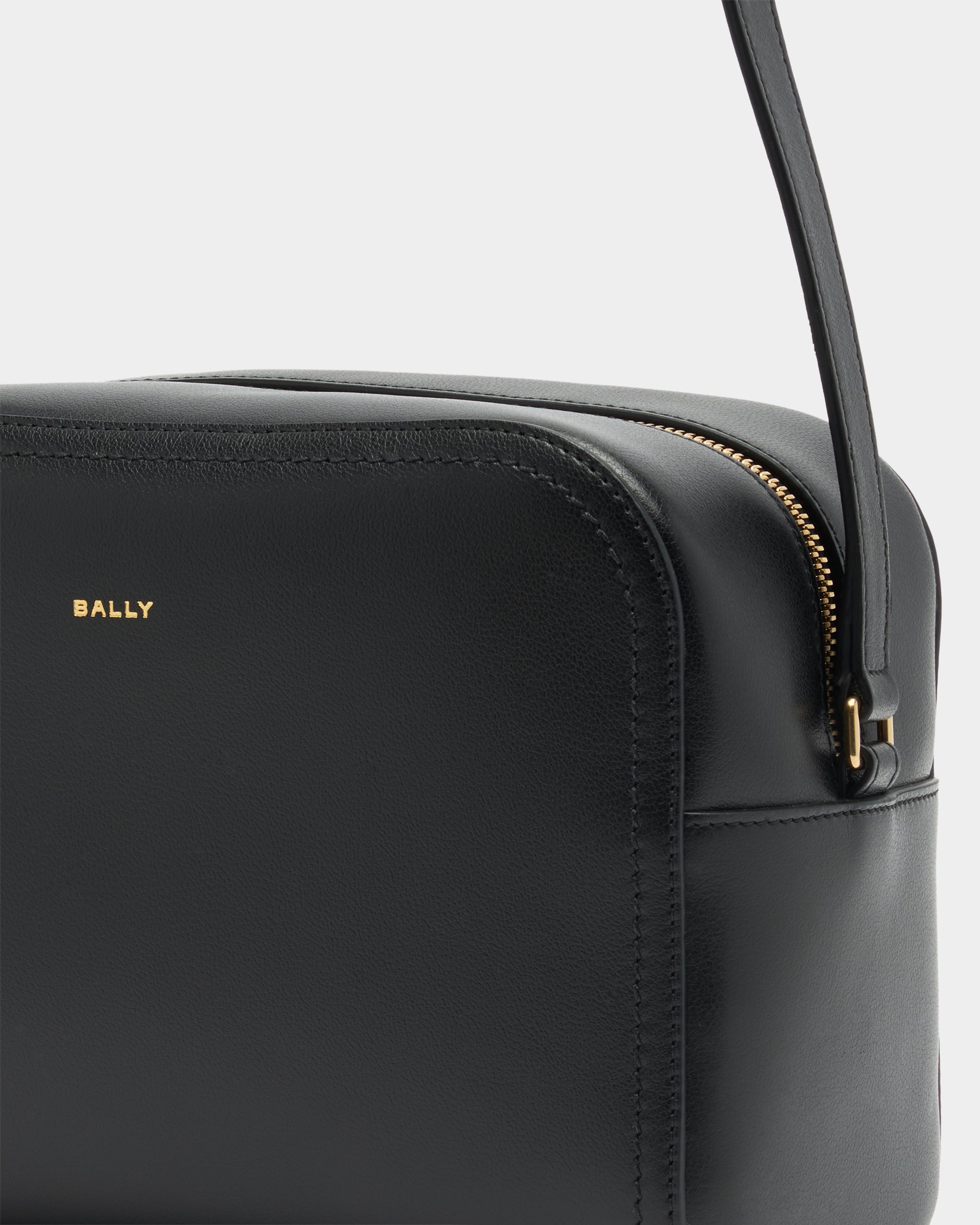 Bally Easy Bally Crossbody Bag in Black Leather-in-Black-5-Bally Outlet