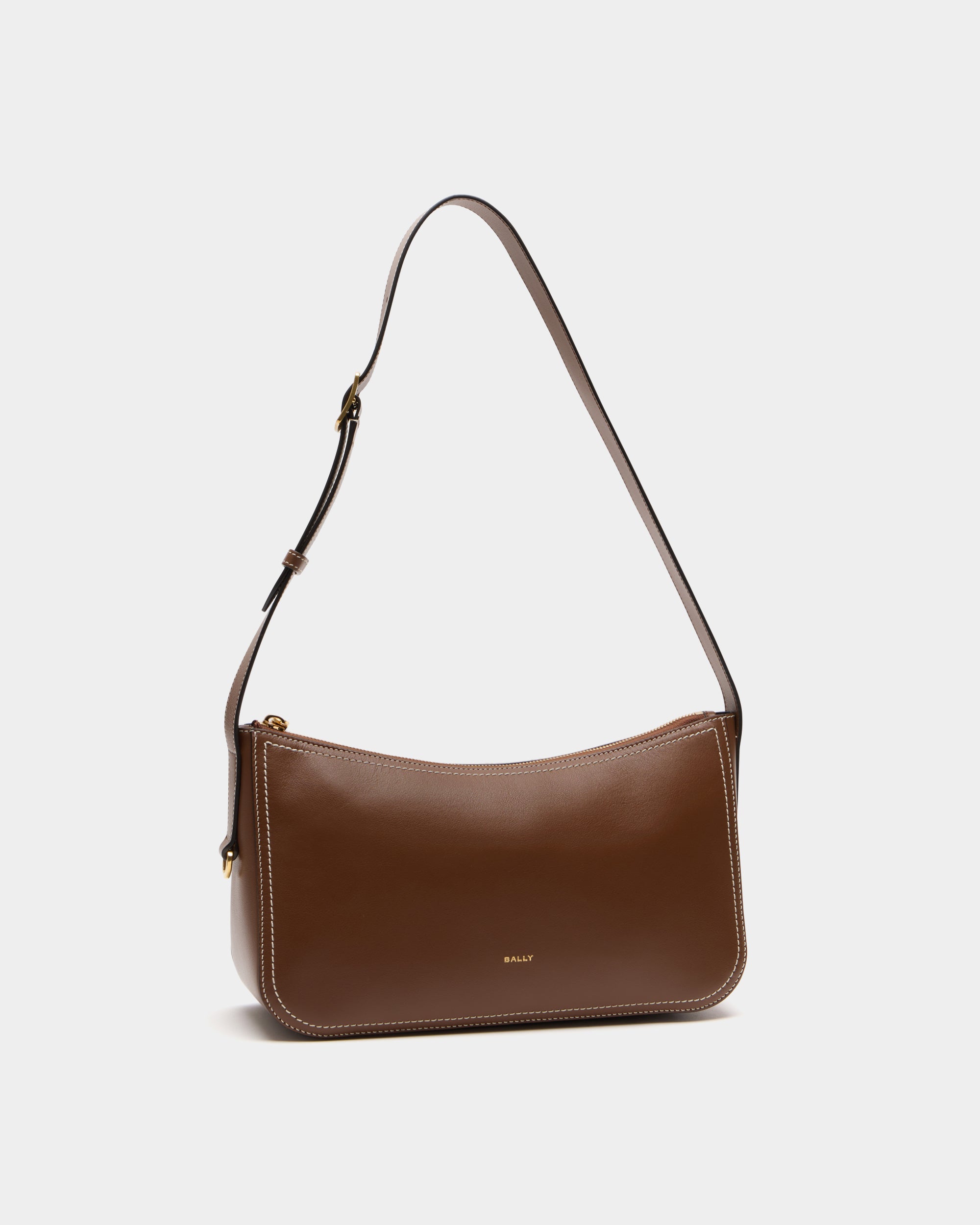 Bally Easy Bally Shoulder Bag in Brown Leather-in-Brown-3-Bally Outlet