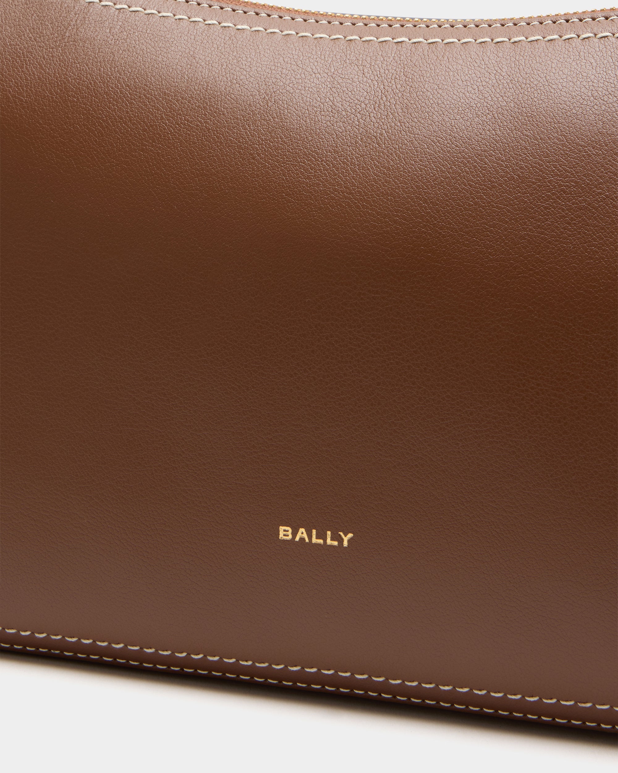 Bally Easy Bally Shoulder Bag in Brown Leather-in-Brown-5-Bally Outlet