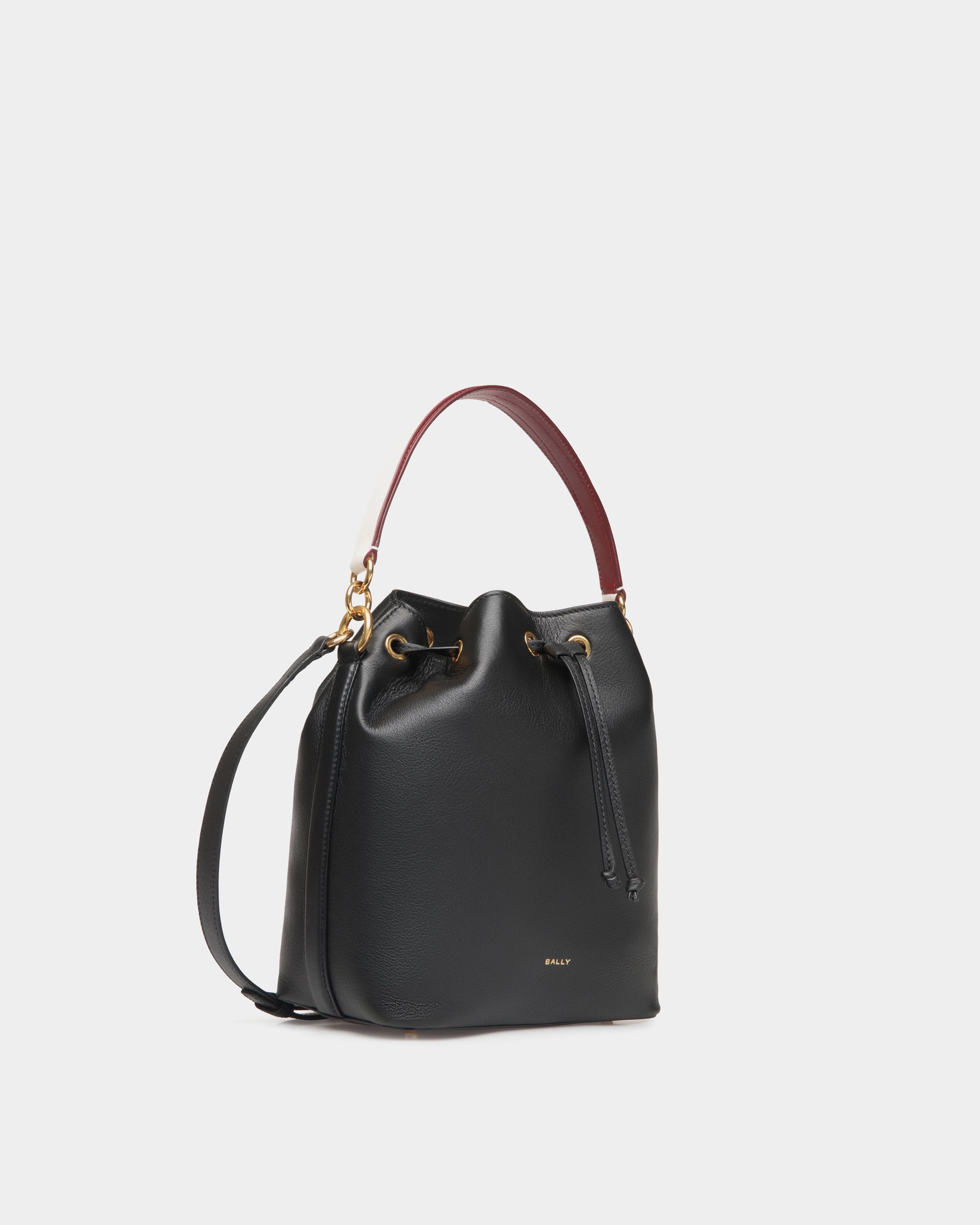 Bally Code Bucket Grained Leather Bag-in-Black-3-Bally Outlet