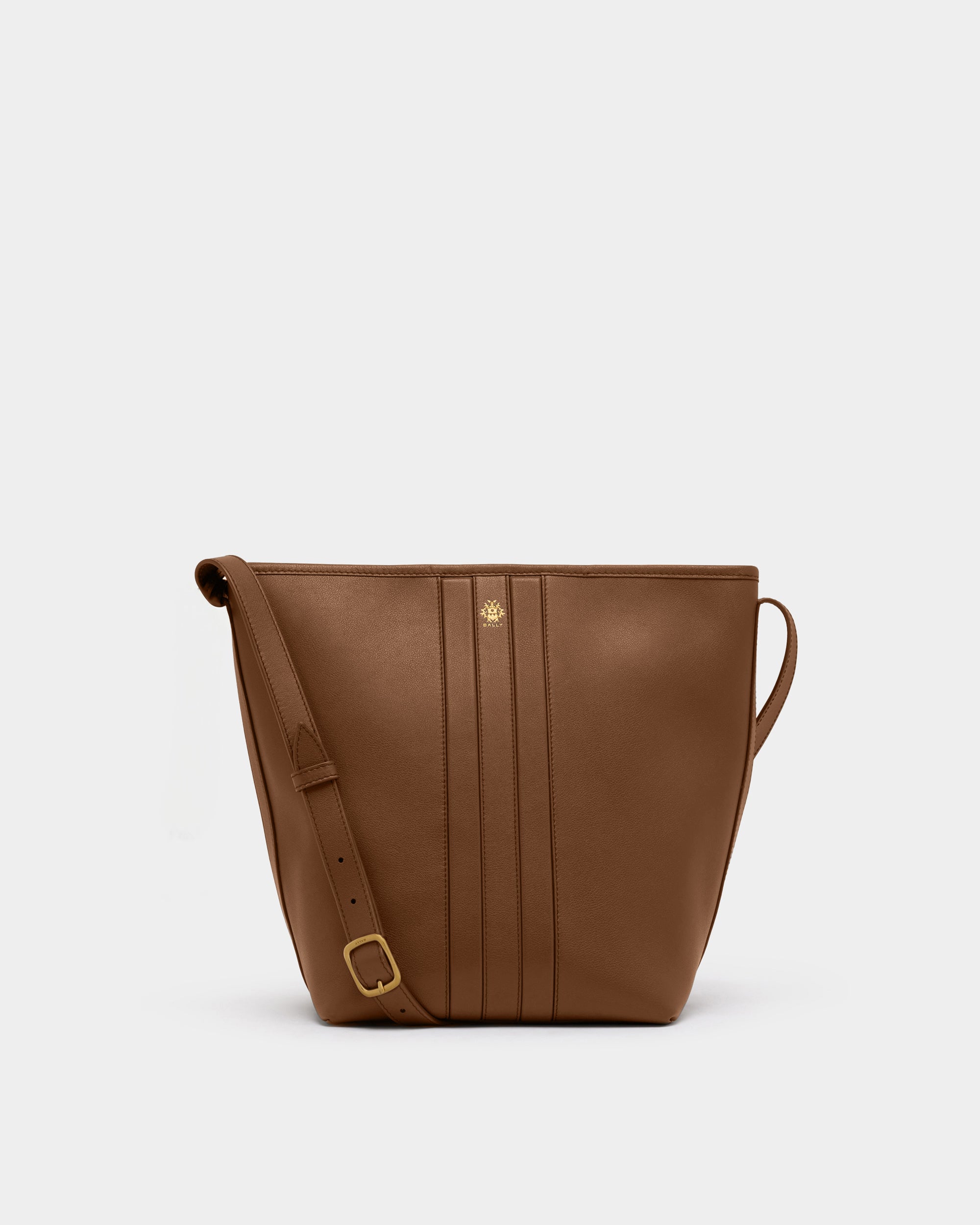Bally Signature Bucket Bag in Brown Leather-in-Brown-1-Bally Outlet