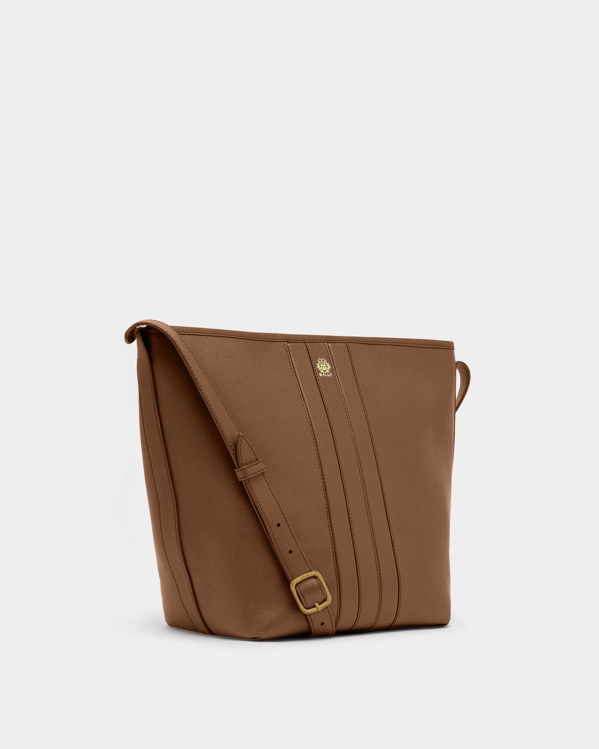 Bally Signature Bucket Bag in Brown Leather-in-Brown-3-Bally Outlet