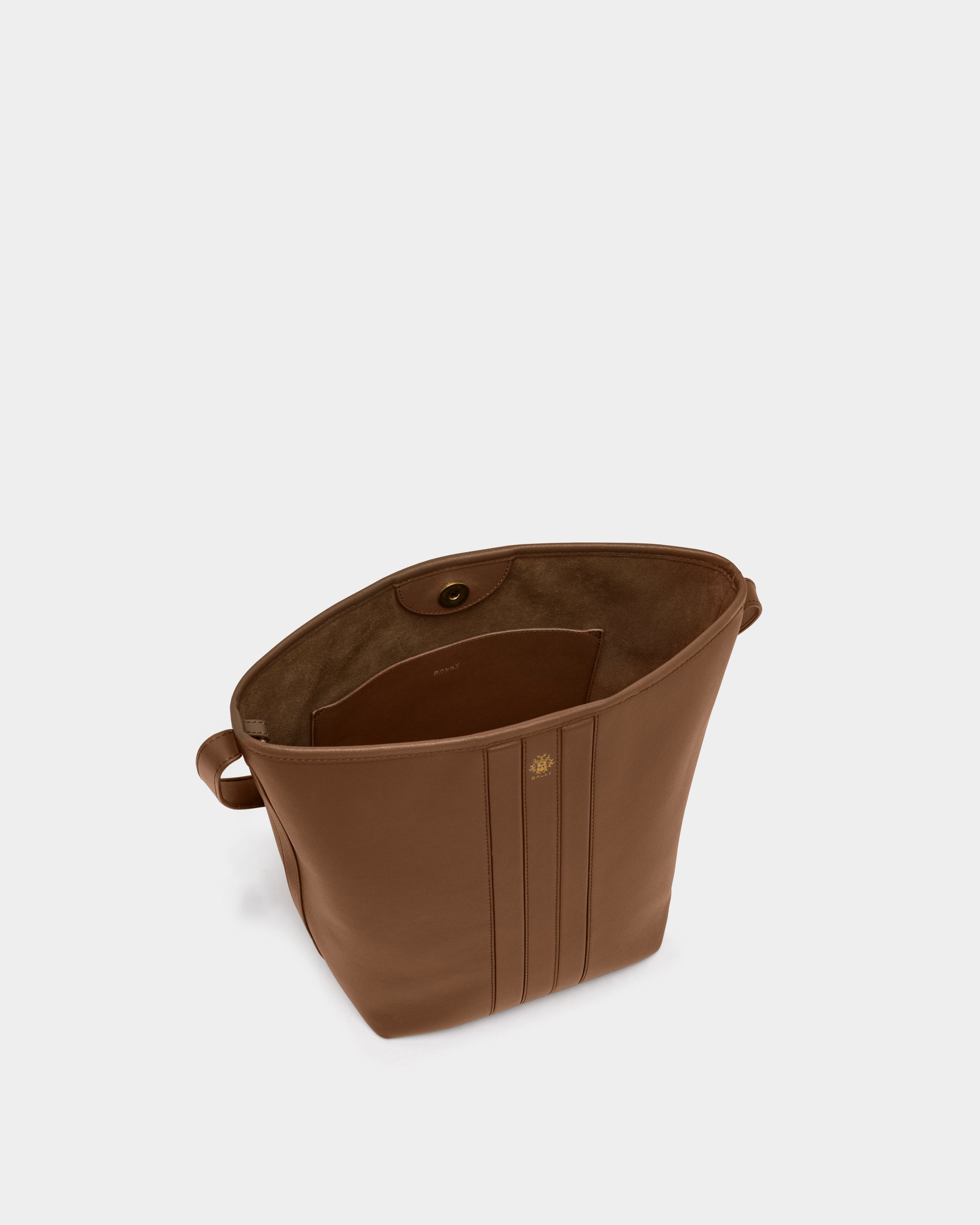 Bally Signature Bucket Bag in Brown Leather-in-Brown-4-Bally Outlet
