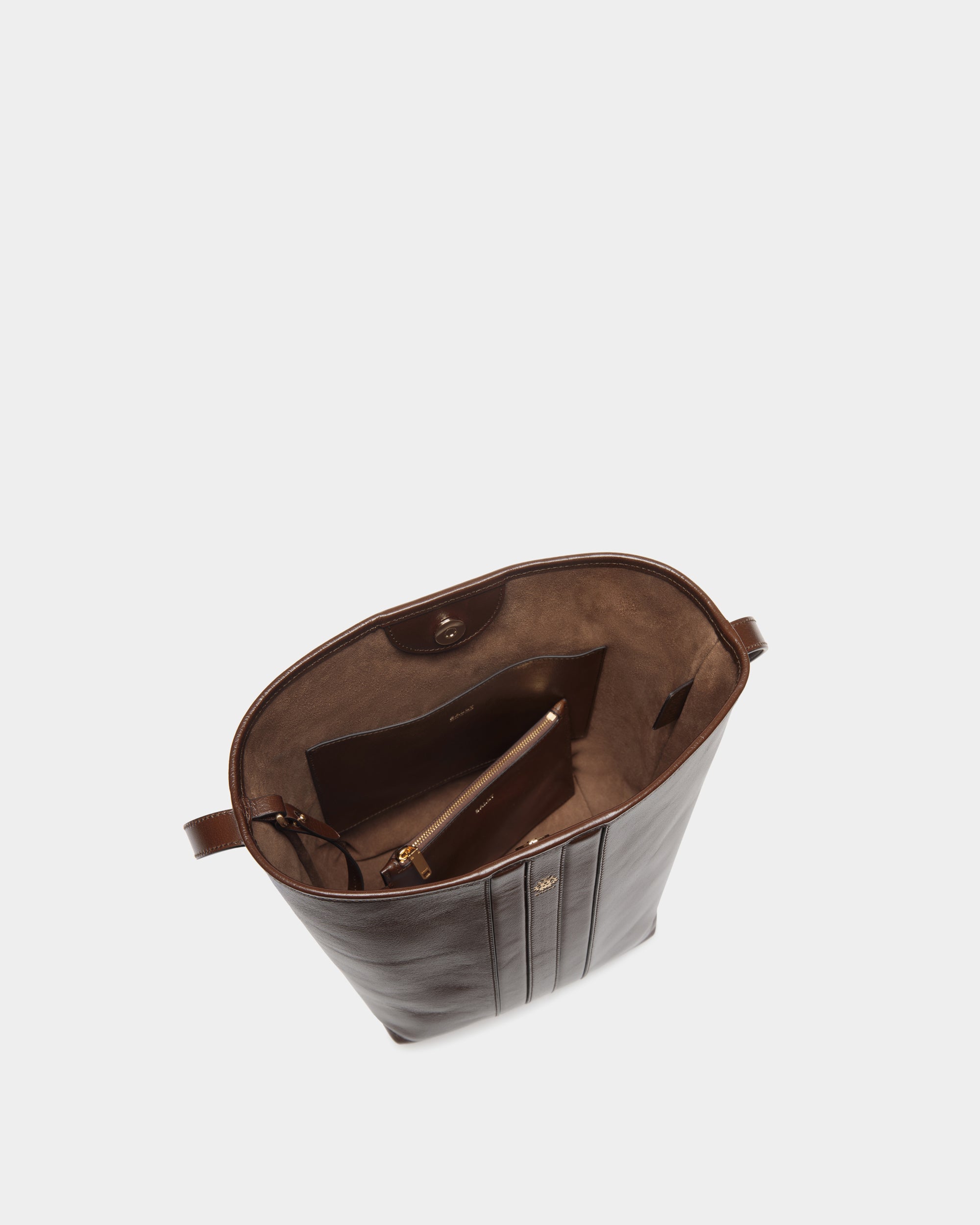 Bally Beckett Bucket Bag in Glacé Leather-in-Red-4-Bally Outlet