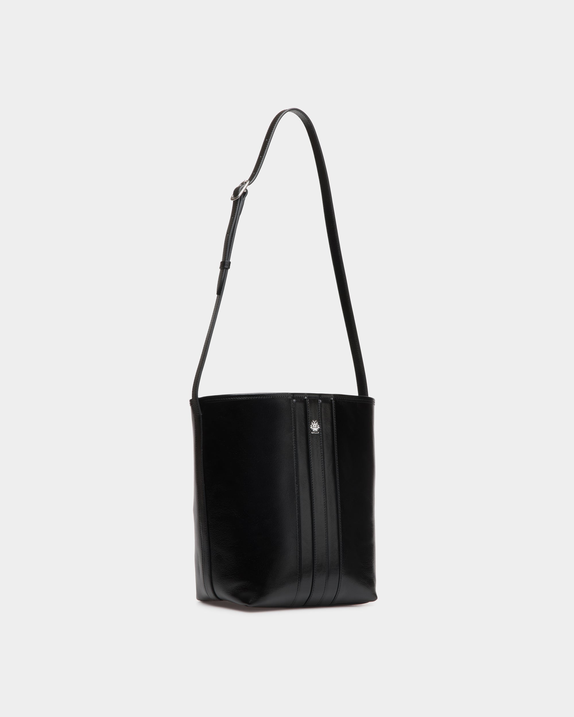 Bally Beckett Bucket Leather Bag-in-Black-4-Bally Outlet