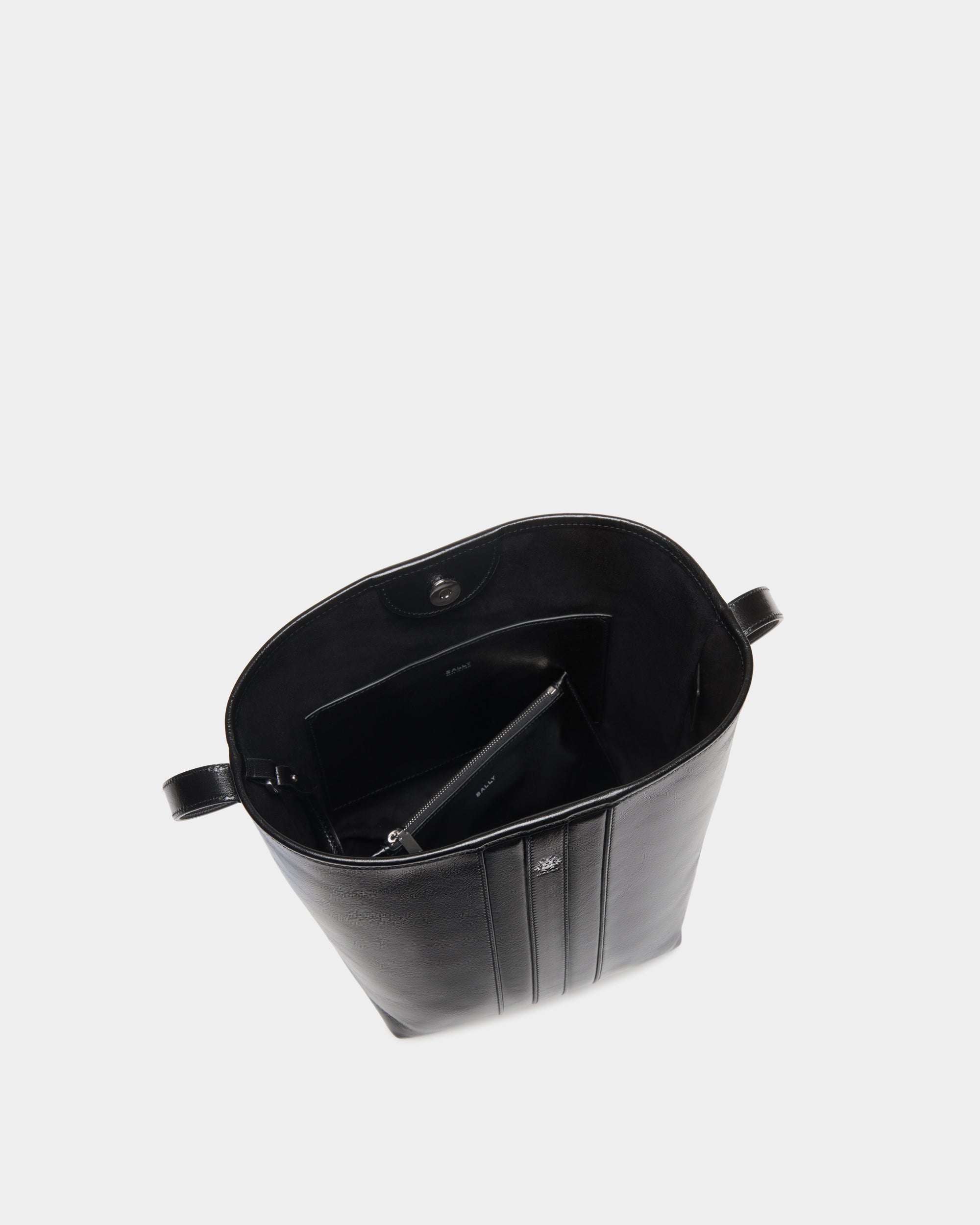 Bally Beckett Bucket Leather Bag-in-Black-5-Bally Outlet