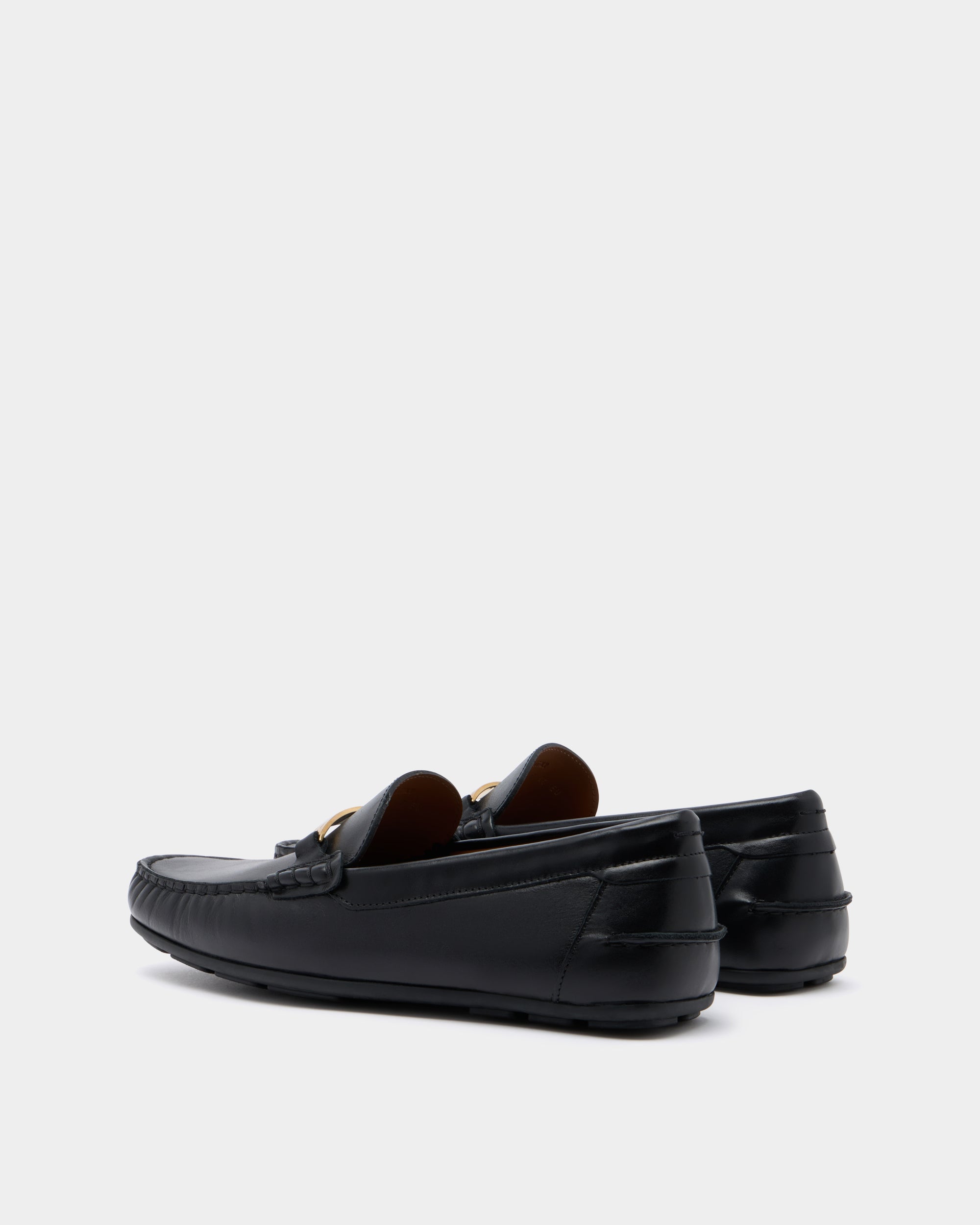 Bally Clay Driver in Black Leather-in-Black-3-Bally Outlet