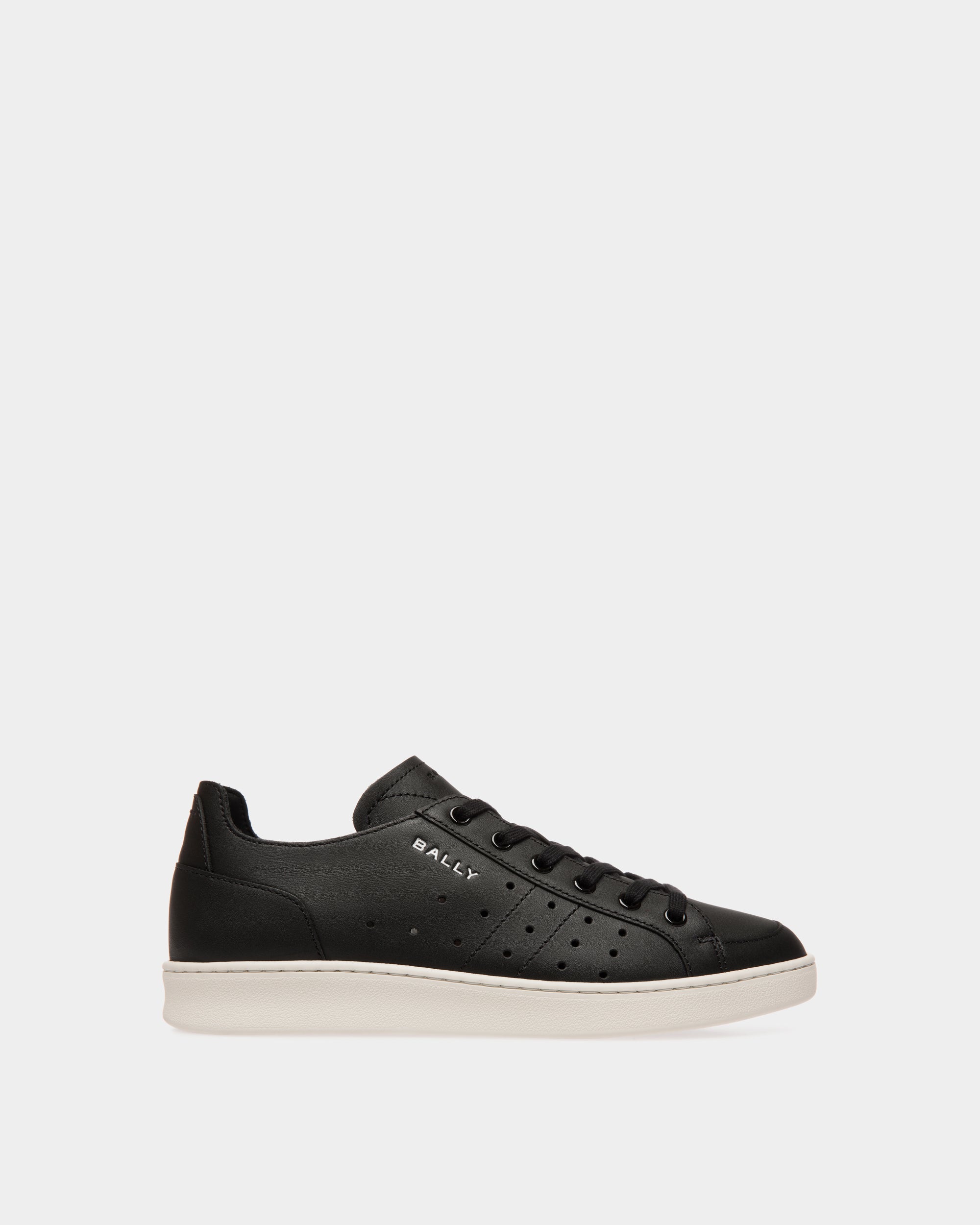 Bally Tennis Sneaker in Black Leather-in-Black-2-Bally Outlet